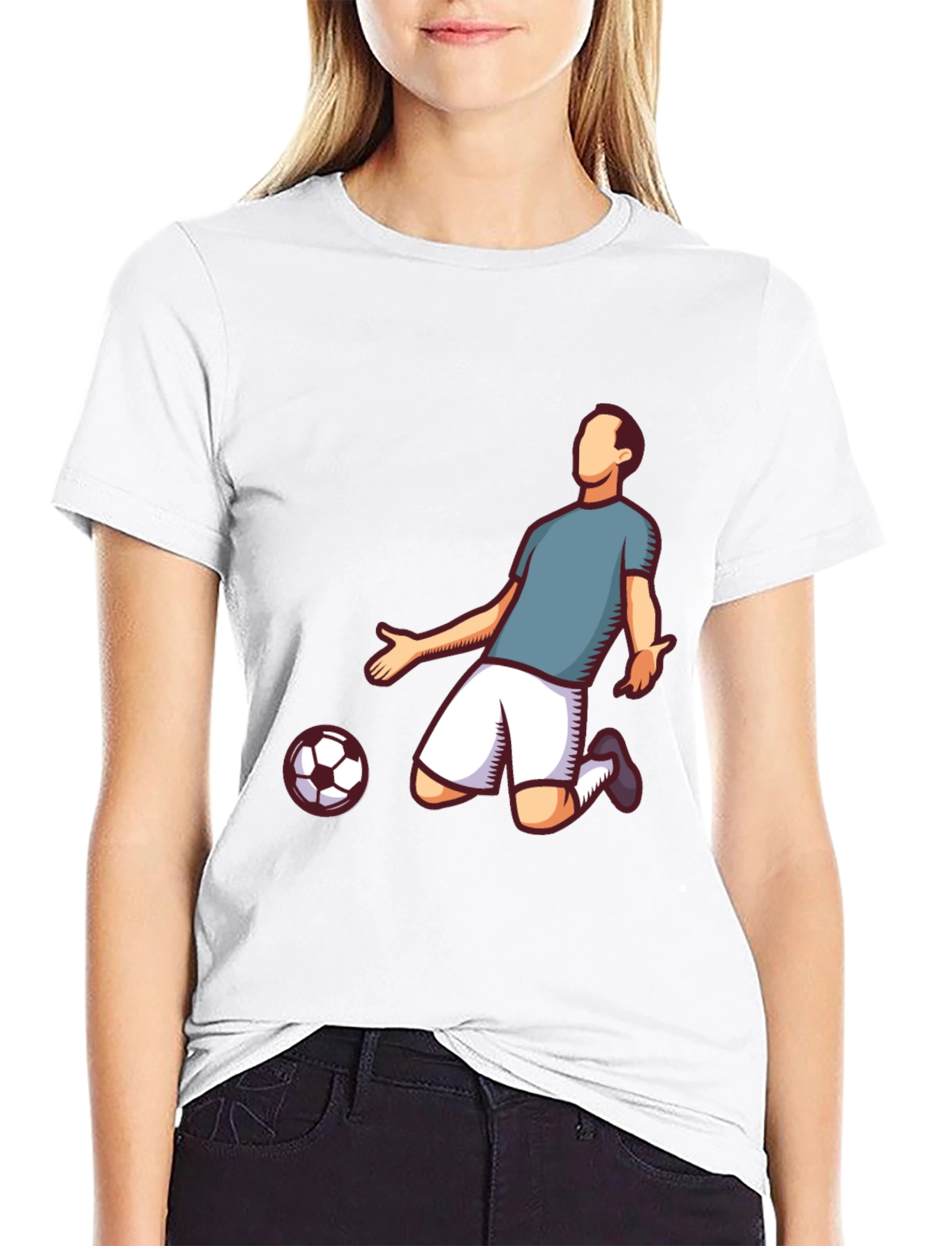Soccer Player Graphic Tee - Stylish Black T-Shirt