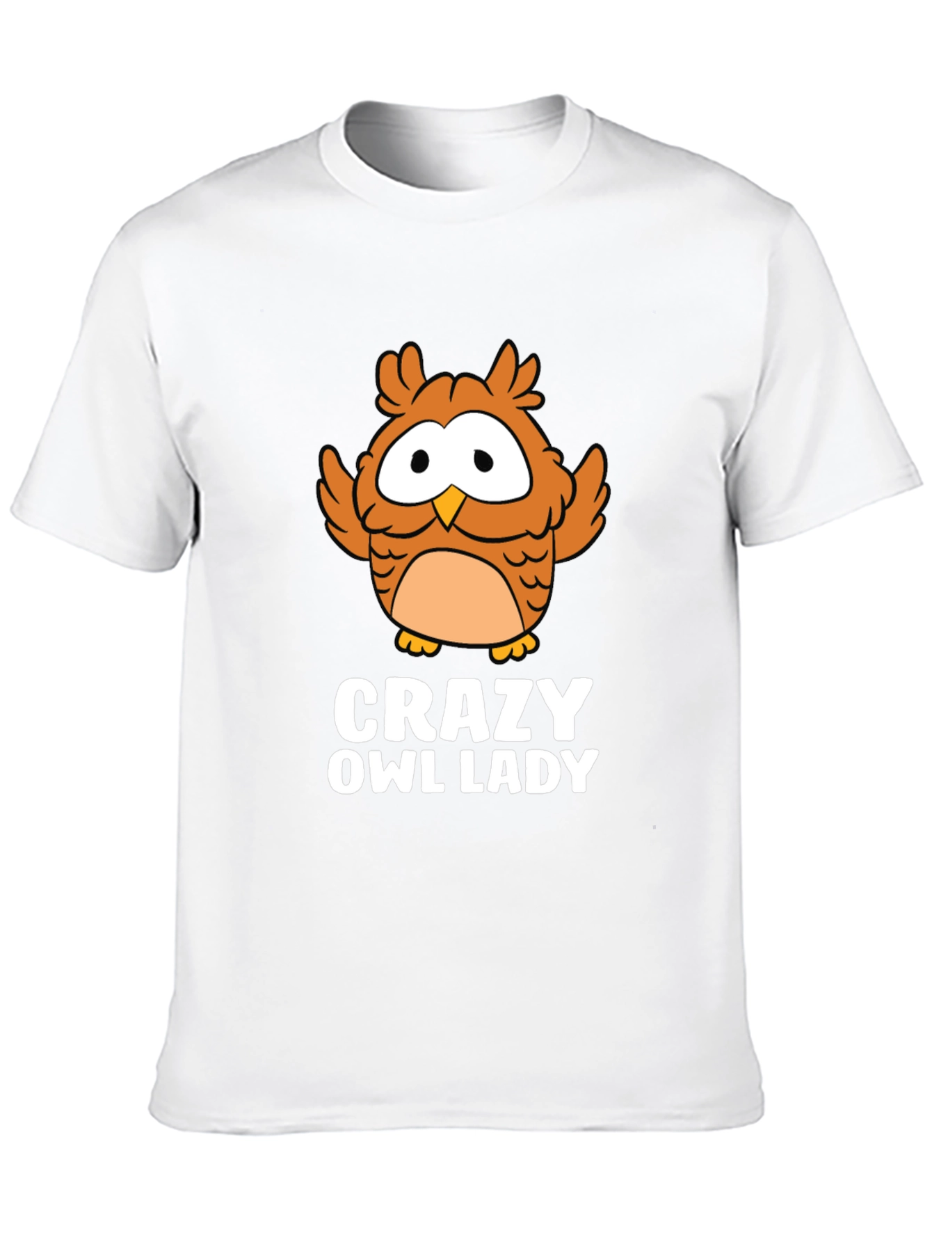 Crazy Owl Lady Black Graphic Tee