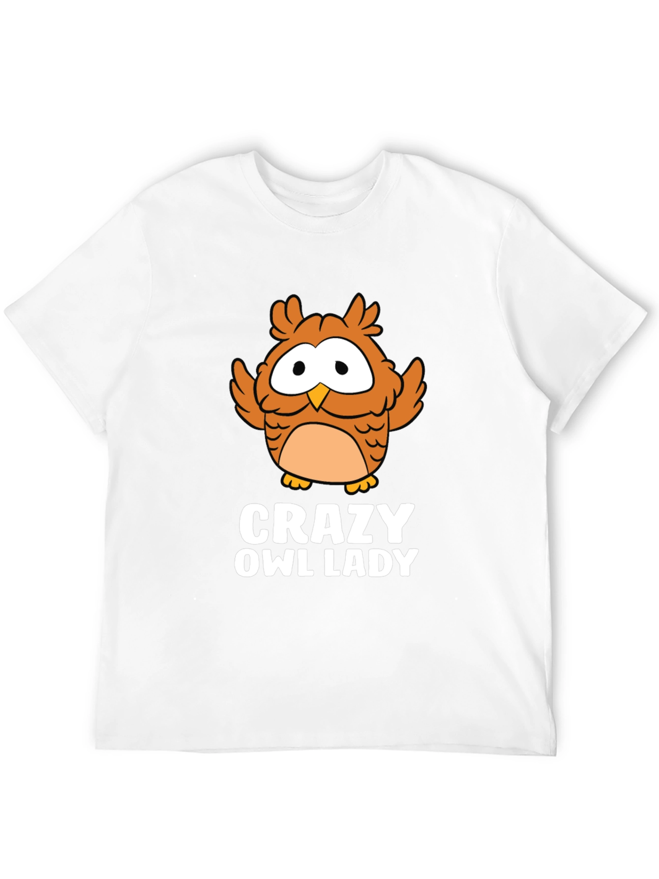 Crazy Owl Lady Black Graphic Tee