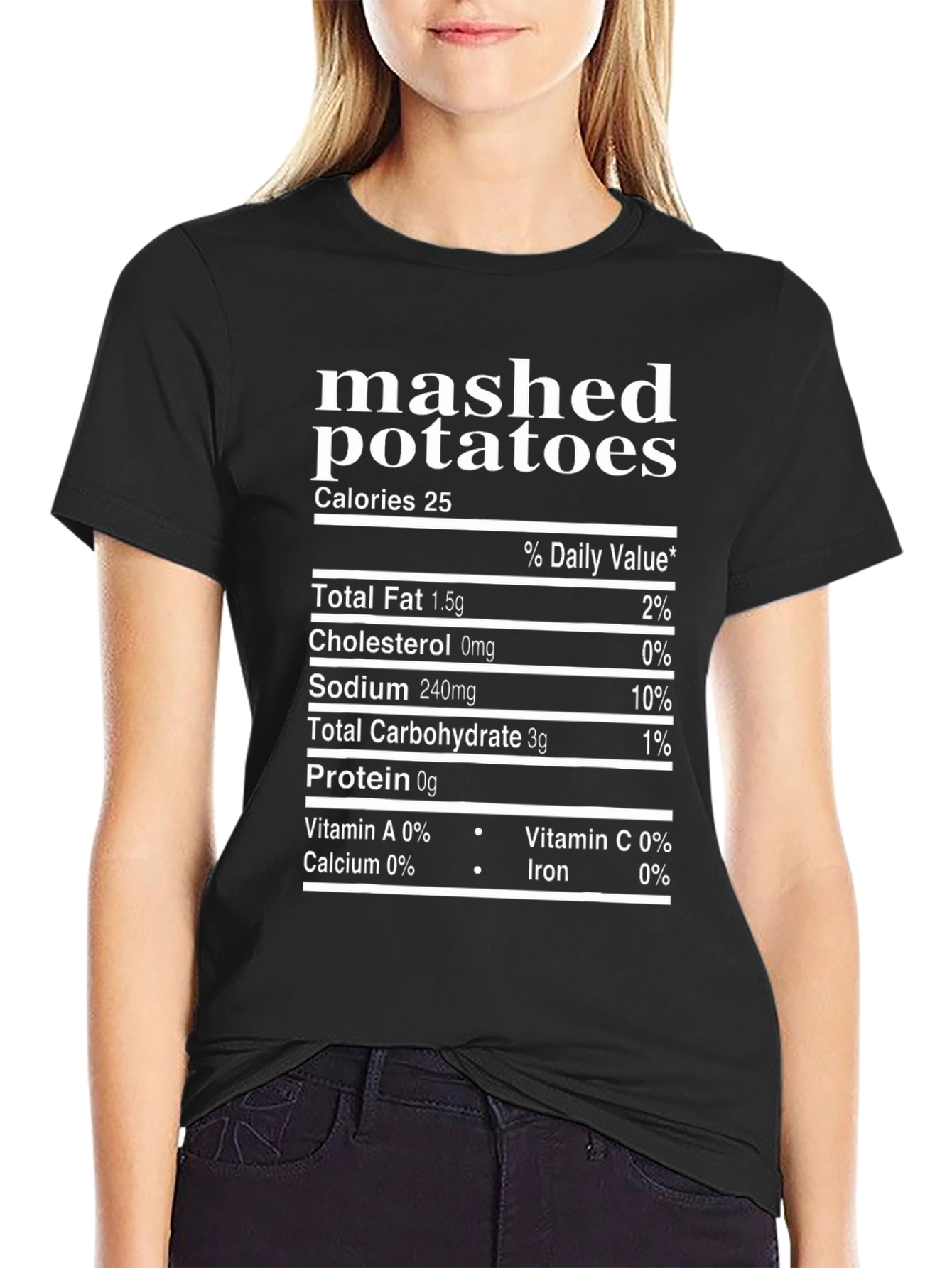 Mashed Potatoes Nutrition Facts Funny T-Shirt