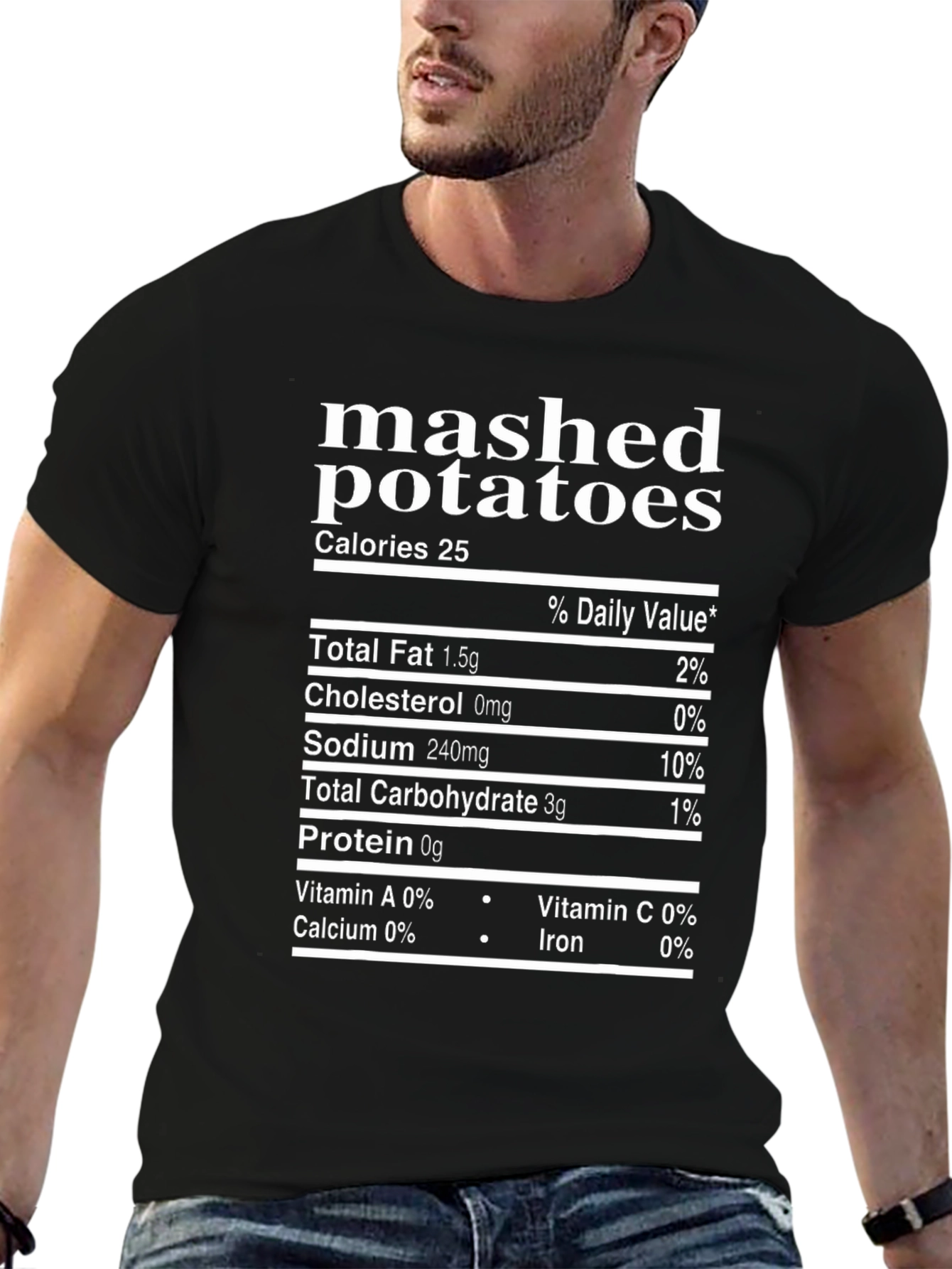 Mashed Potatoes Nutrition Facts Funny T-Shirt