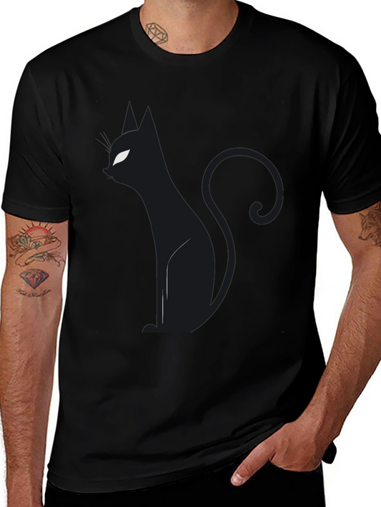 Black Cat Silhouette Graphic Tee