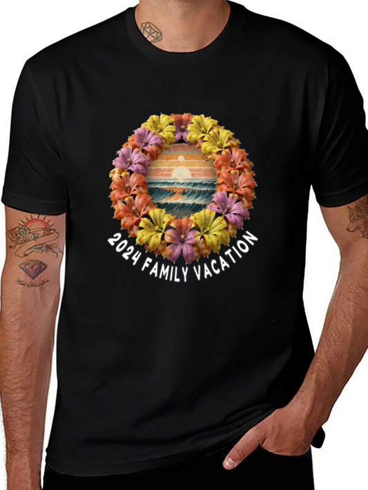 2024 Family Vacation Floral Beach T-Shirt