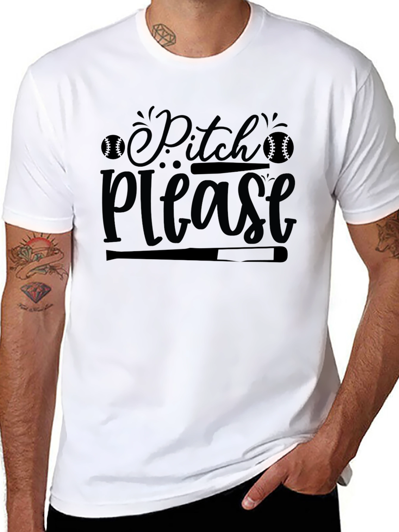 Pitch Please Baseball Graphic T-Shirt