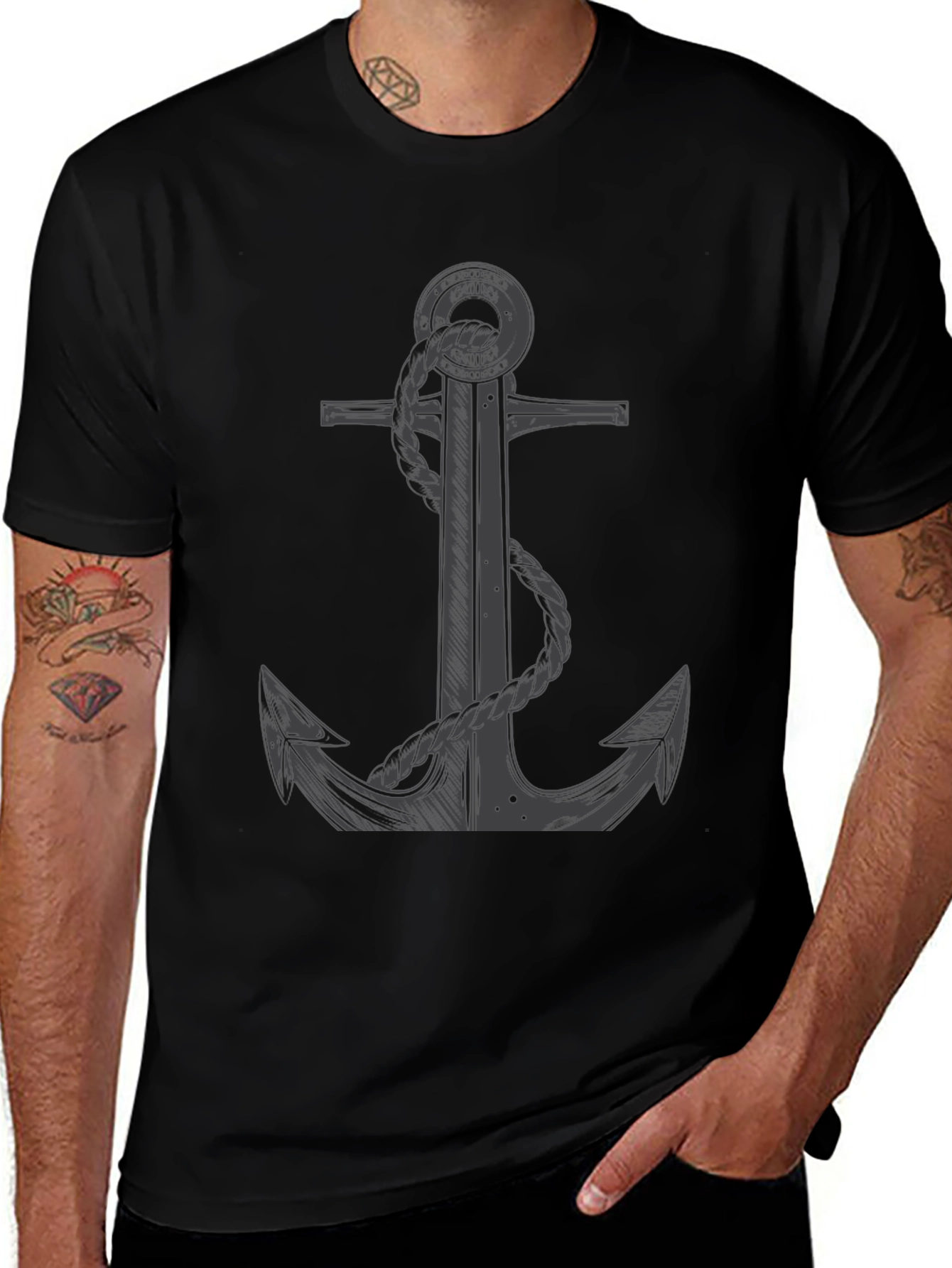 Anchor Graphic Tee - Nautical Style