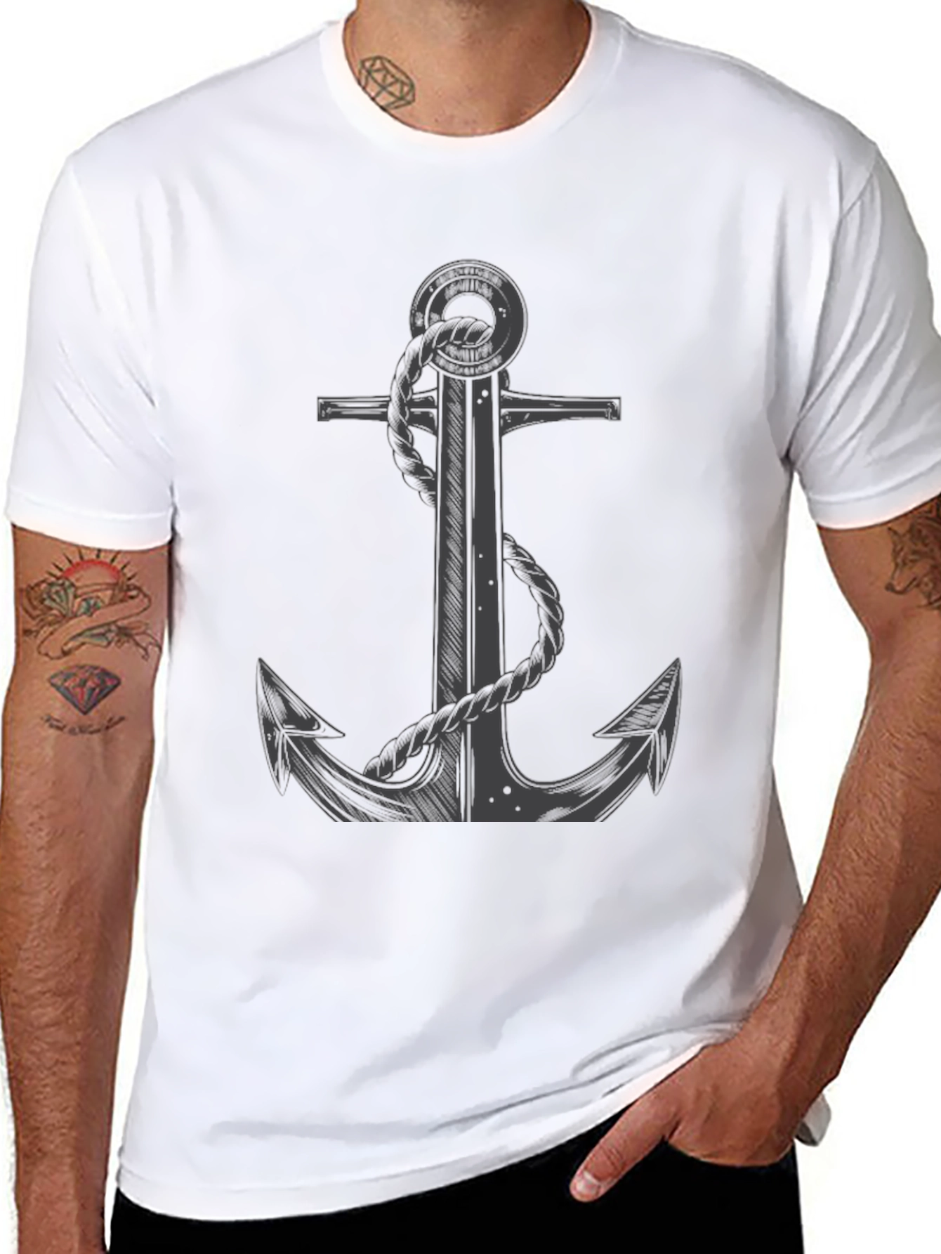 Anchor Graphic Tee - Nautical Style