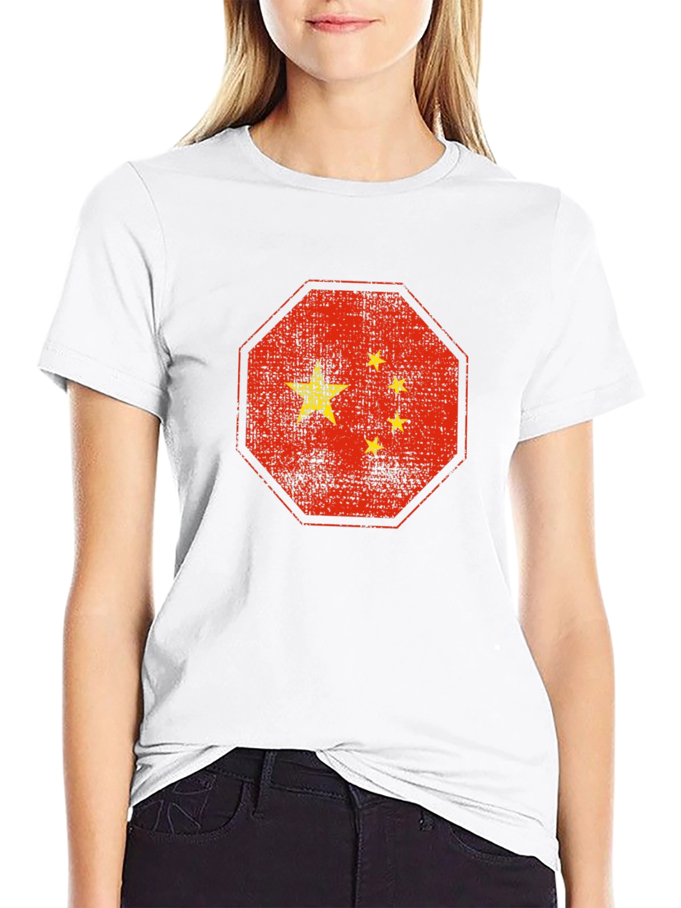 China Flag Graphic T-Shirt - Black