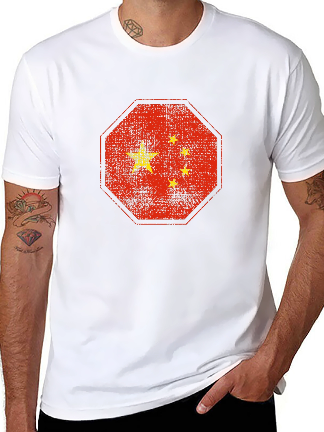 China Flag Graphic T-Shirt - Black