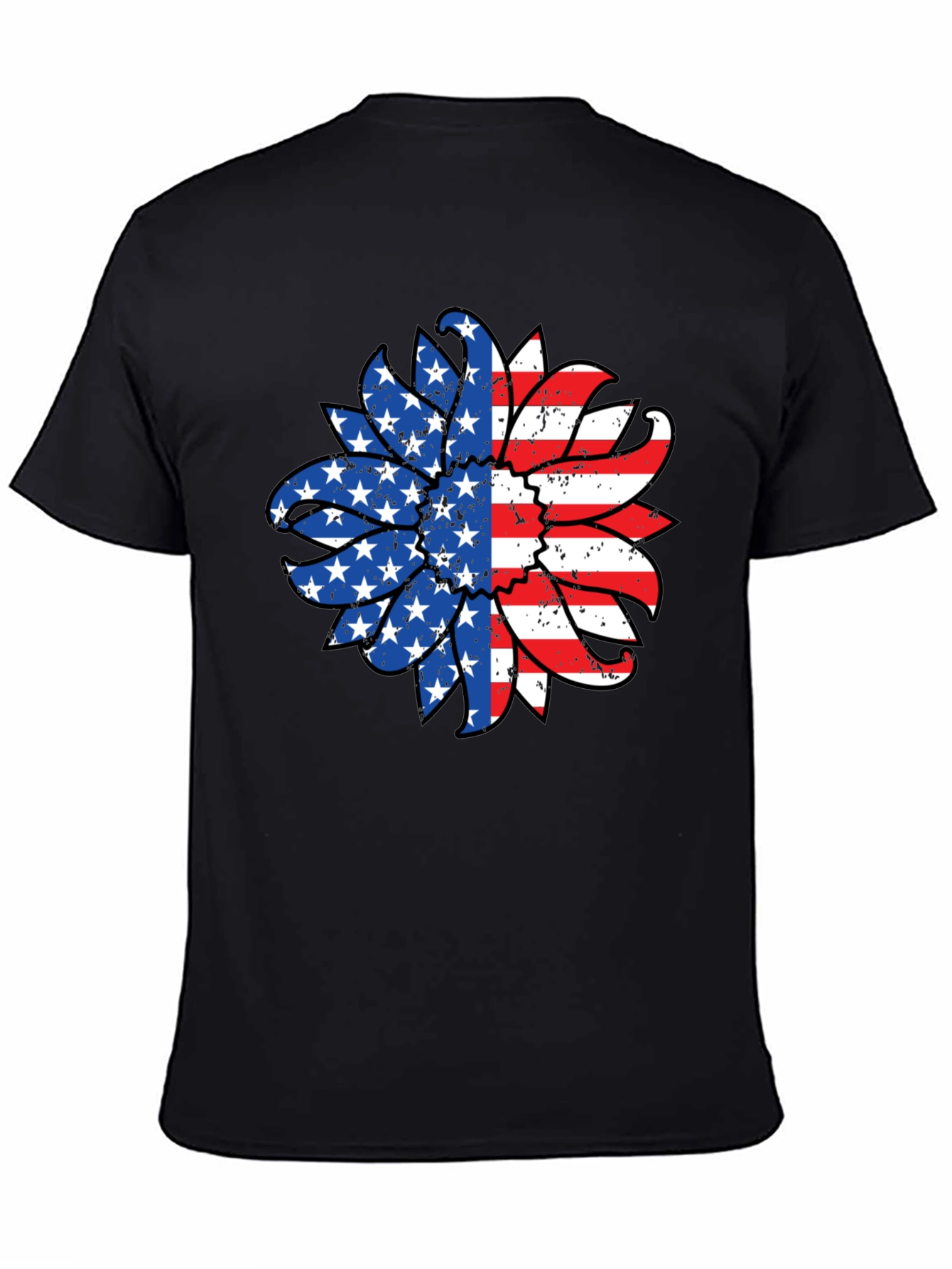 USA Flag Sunflower Graphic Tee
