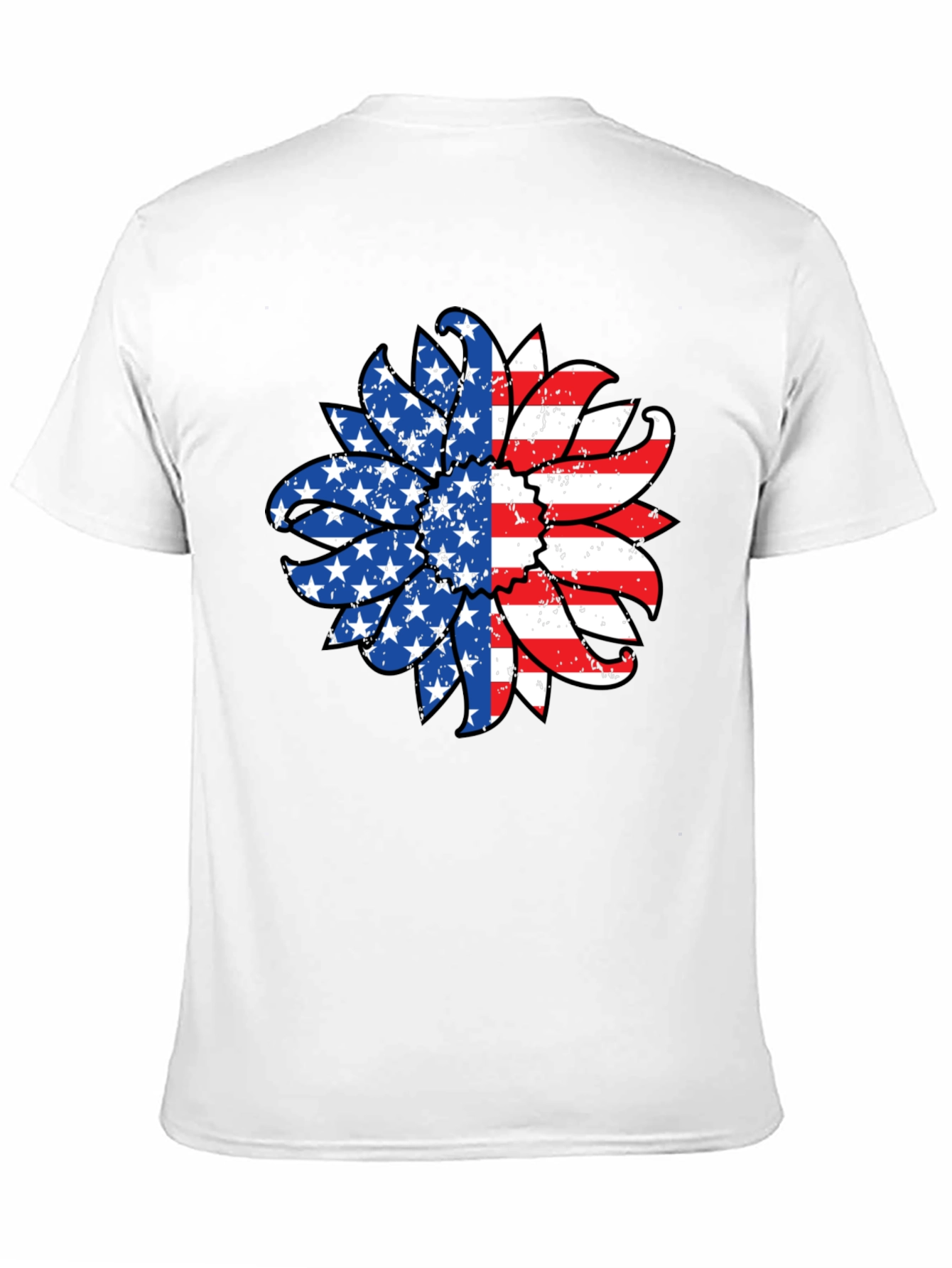USA Flag Sunflower Graphic Tee