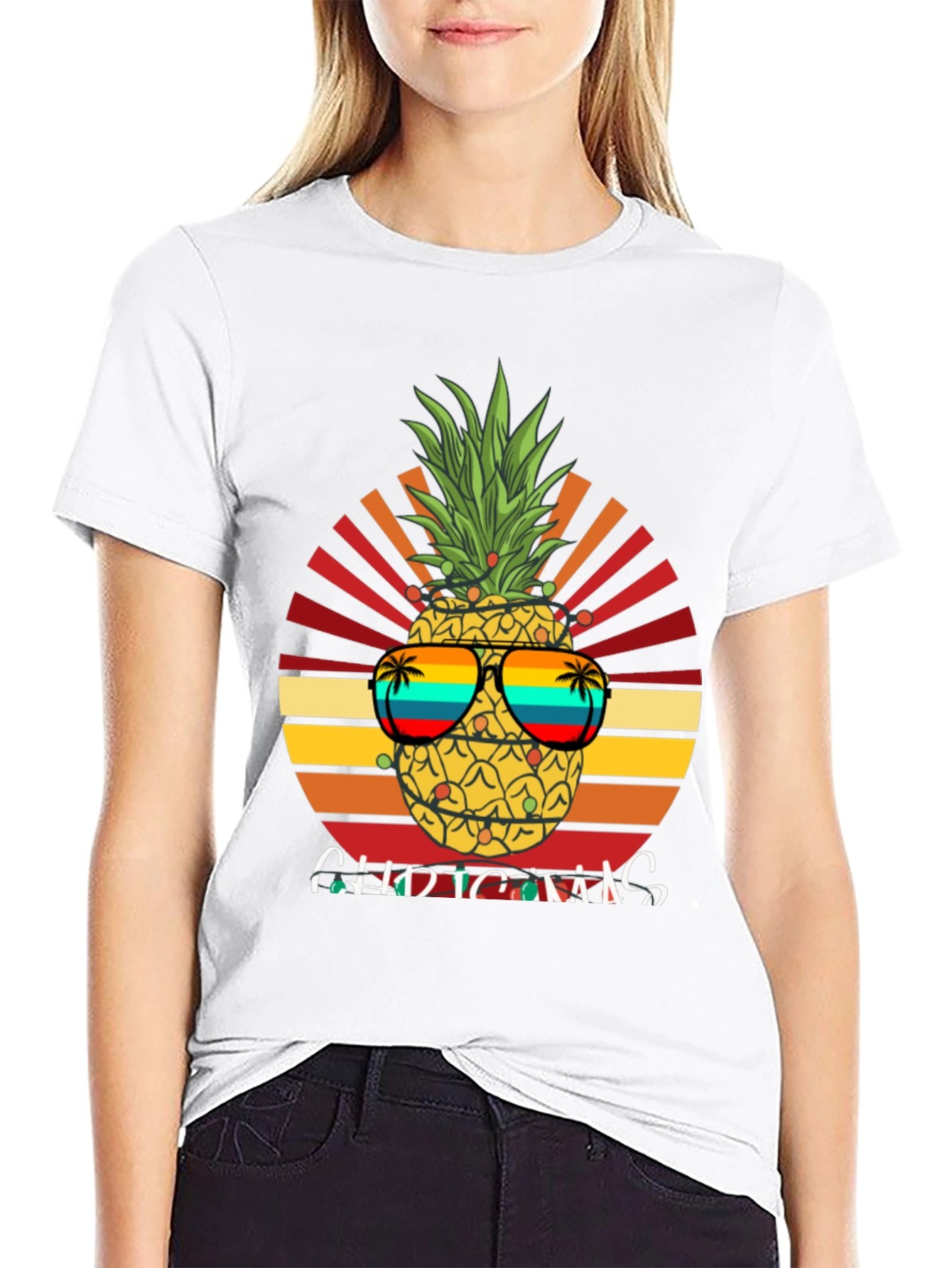 Festive Pineapple Christmas T-Shirt