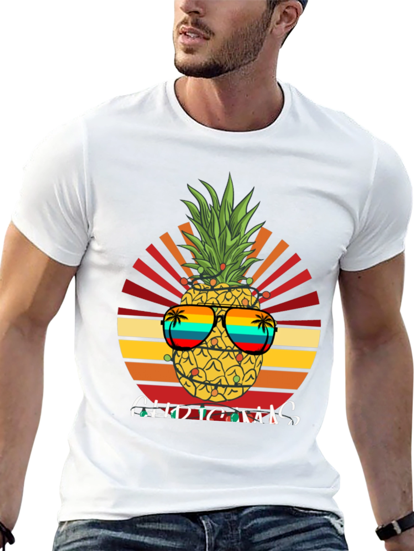 Festive Pineapple Christmas T-Shirt