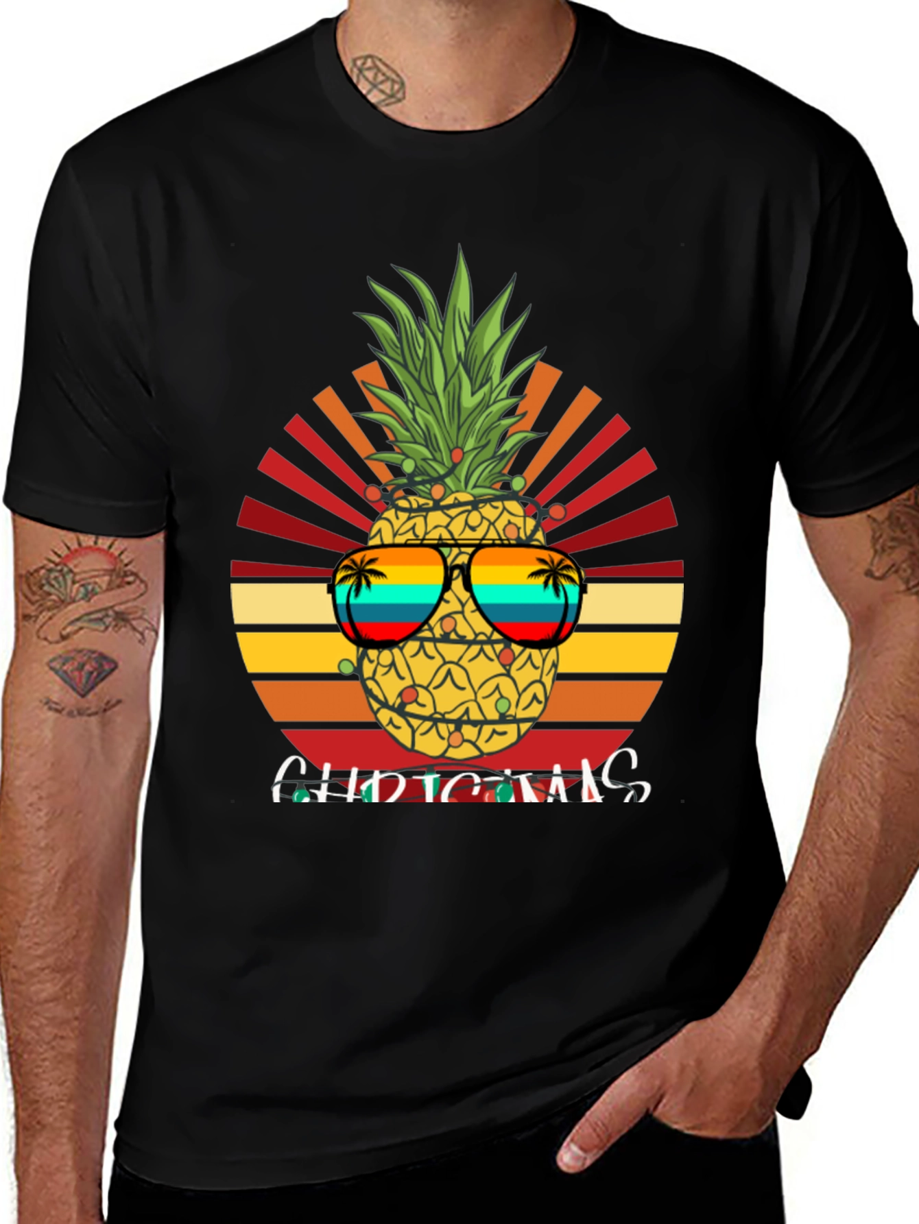 Festive Pineapple Christmas T-Shirt