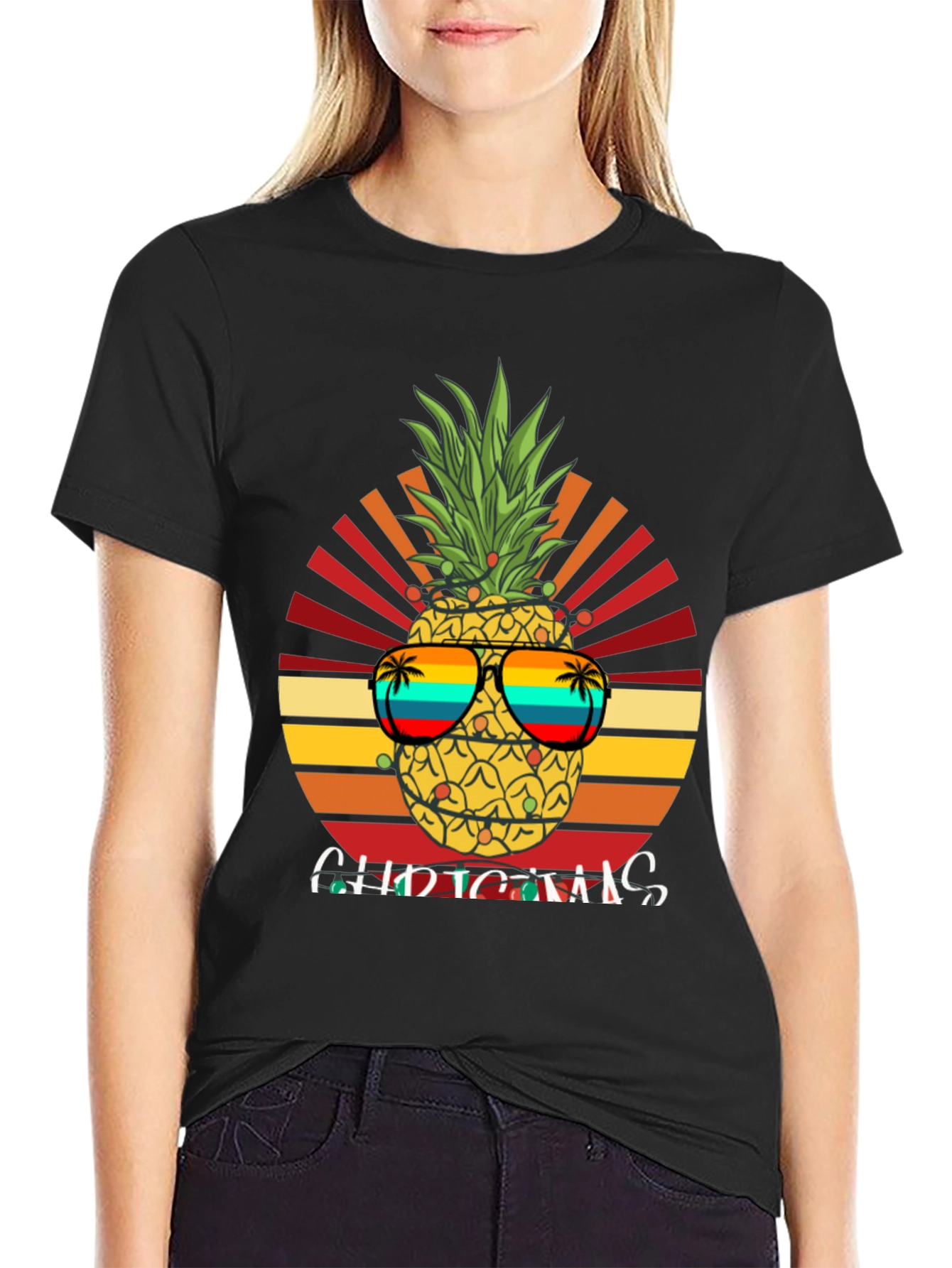 Festive Pineapple Christmas T-Shirt