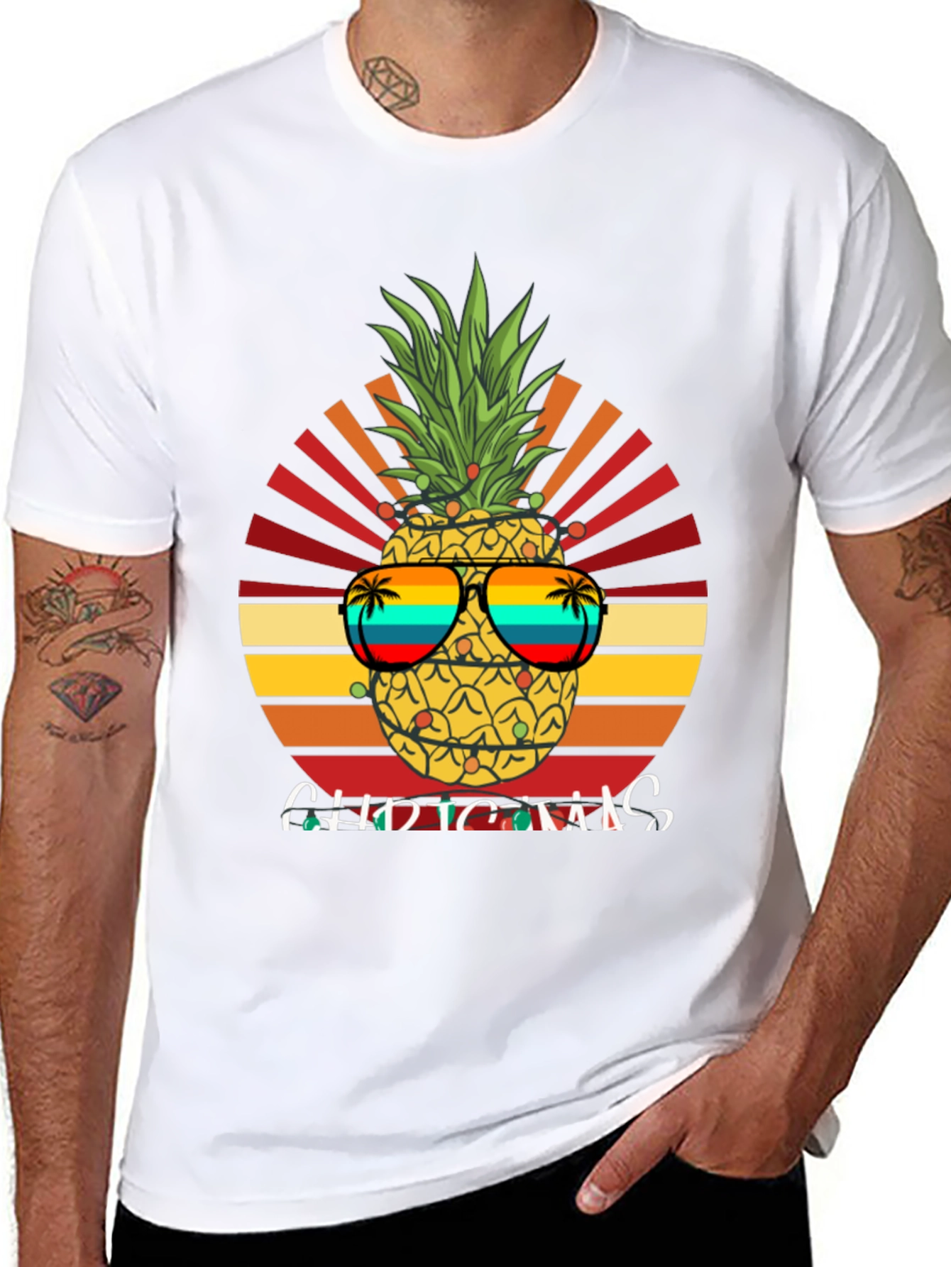 Festive Pineapple Christmas T-Shirt