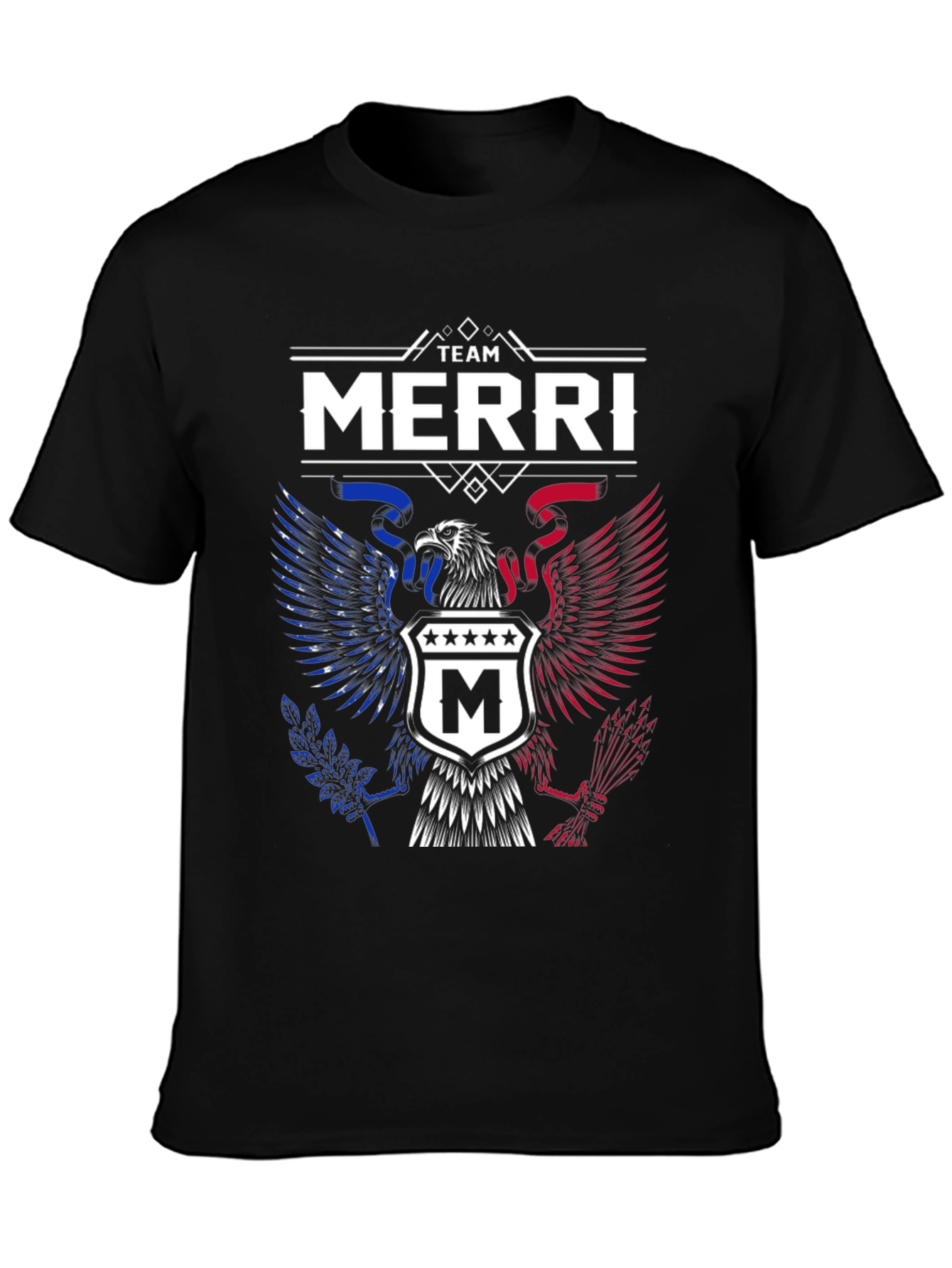 Team Merri Eagle Graphic Black T-Shirt