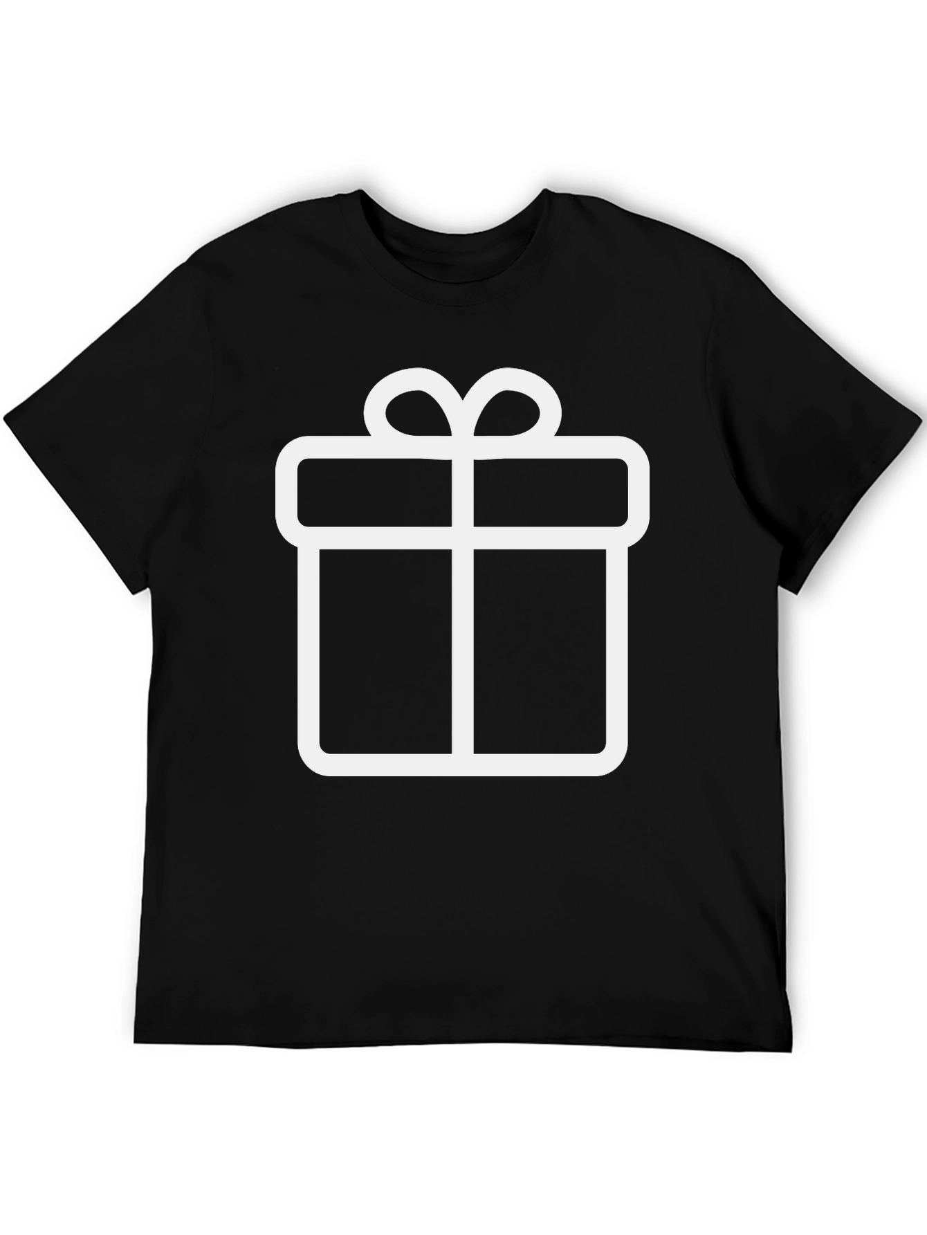 Festive Gift Box Tee - Black Graphic T-Shirt