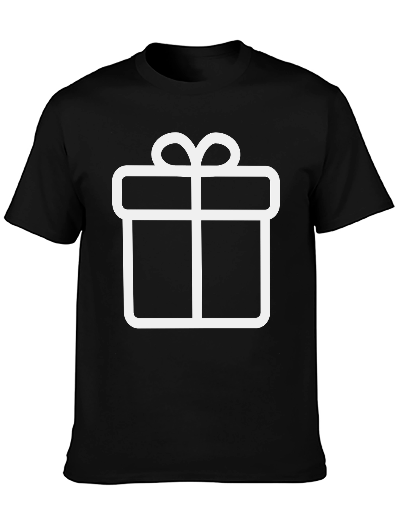 Festive Gift Box Tee - Black Graphic T-Shirt