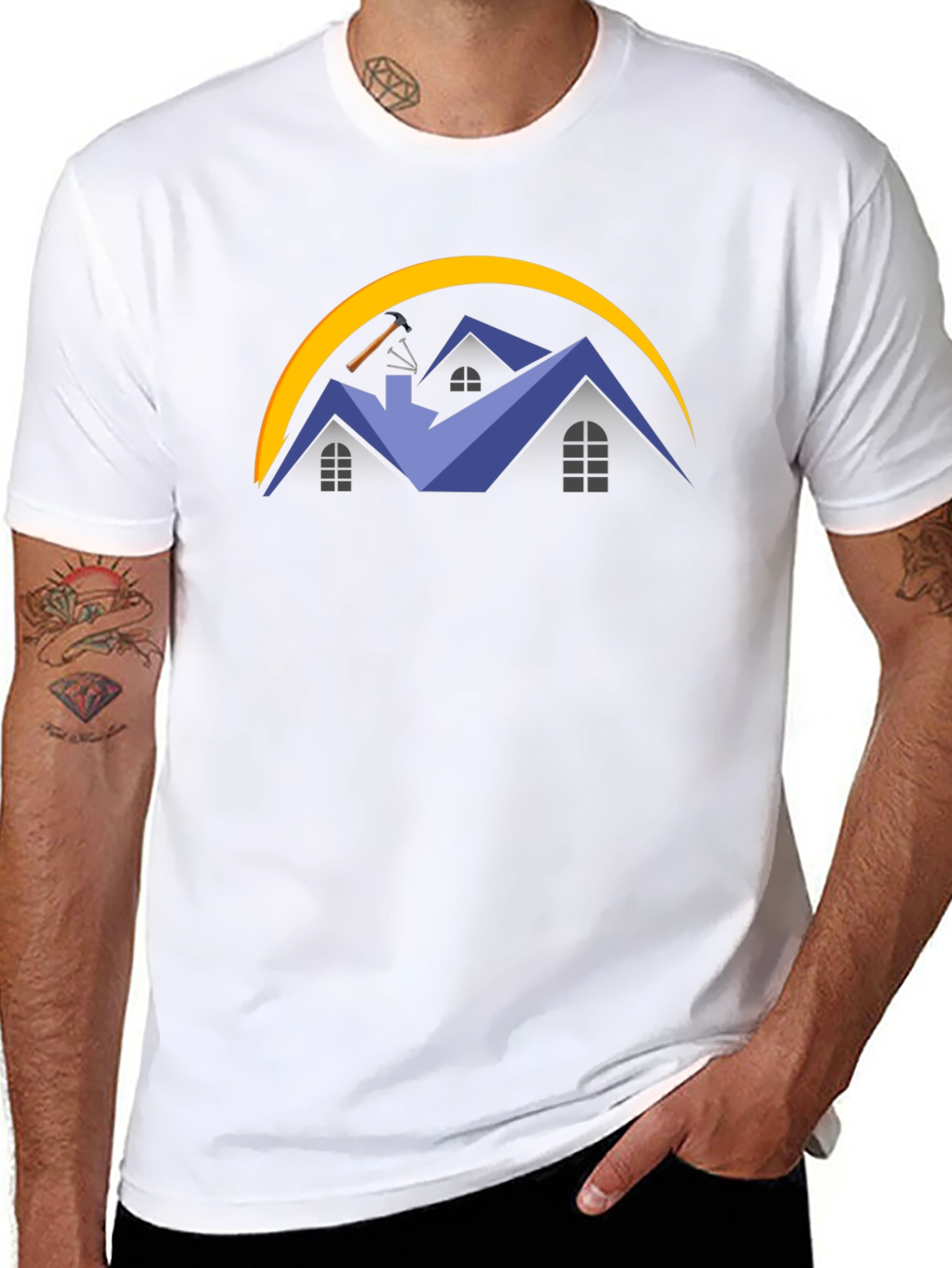 Roofing Company Black T-Shirt