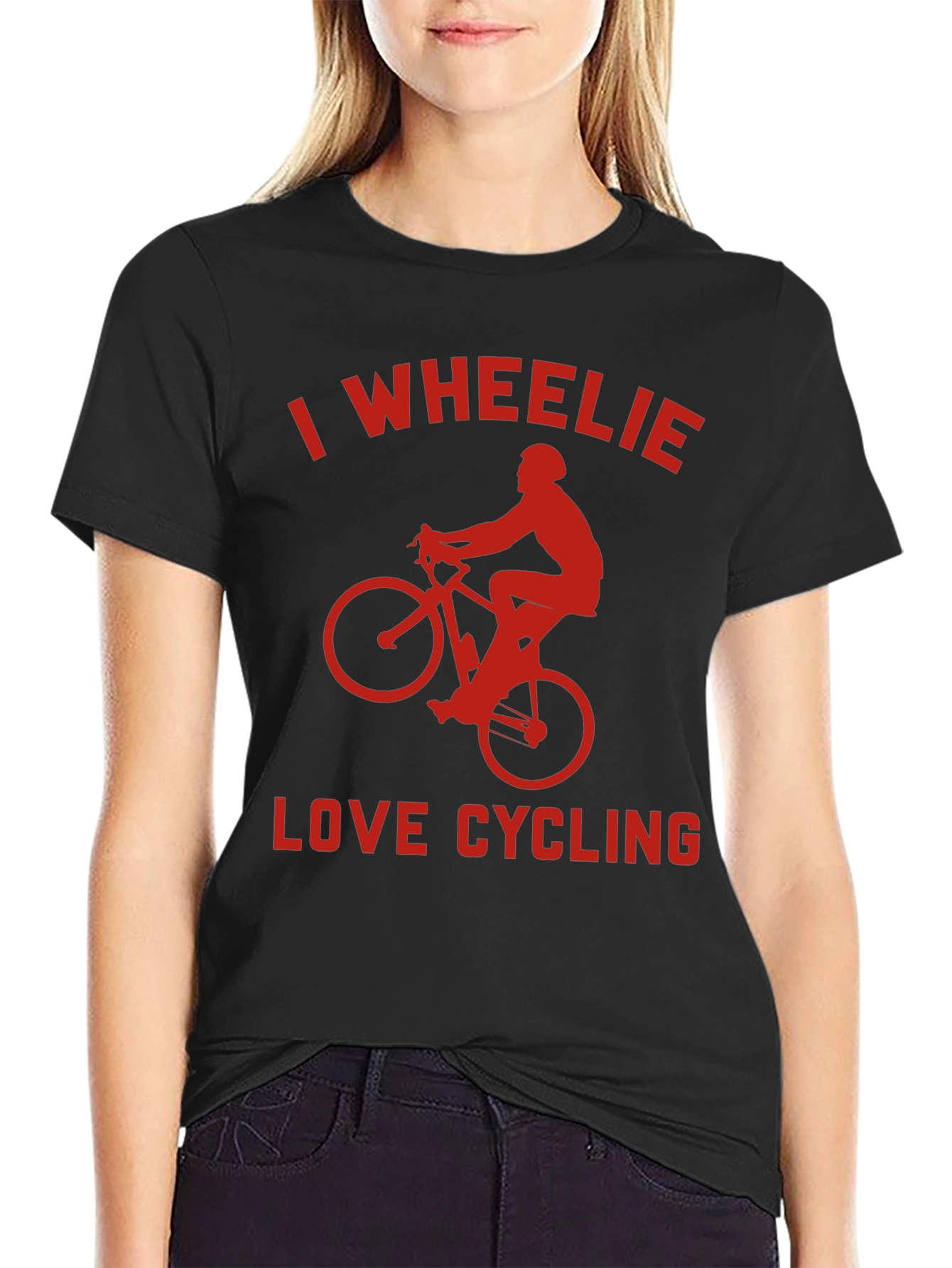 I Wheelie Love Cycling Graphic Tee - Black