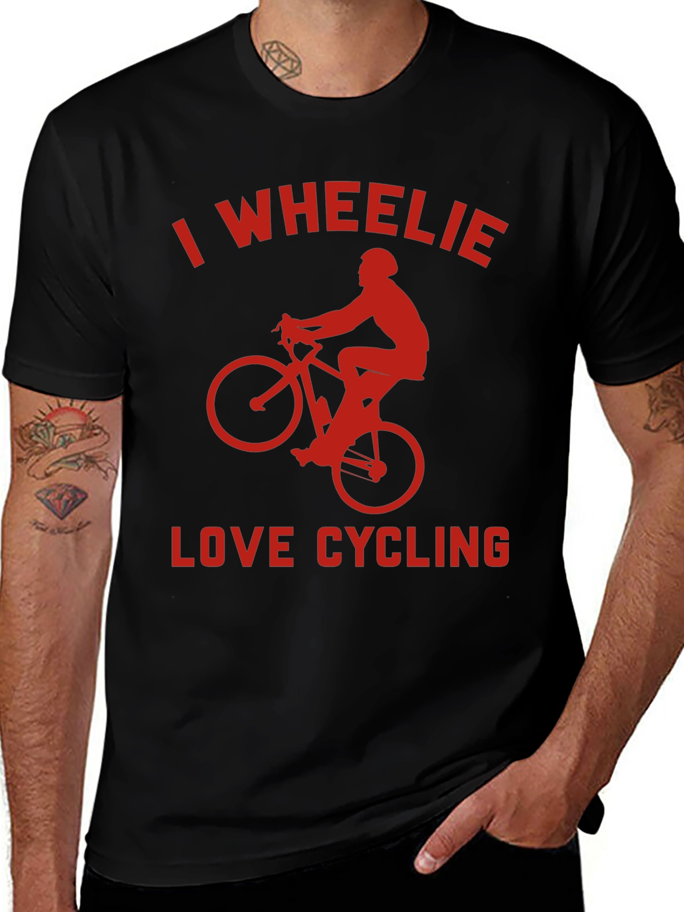 I Wheelie Love Cycling Graphic Tee - Black