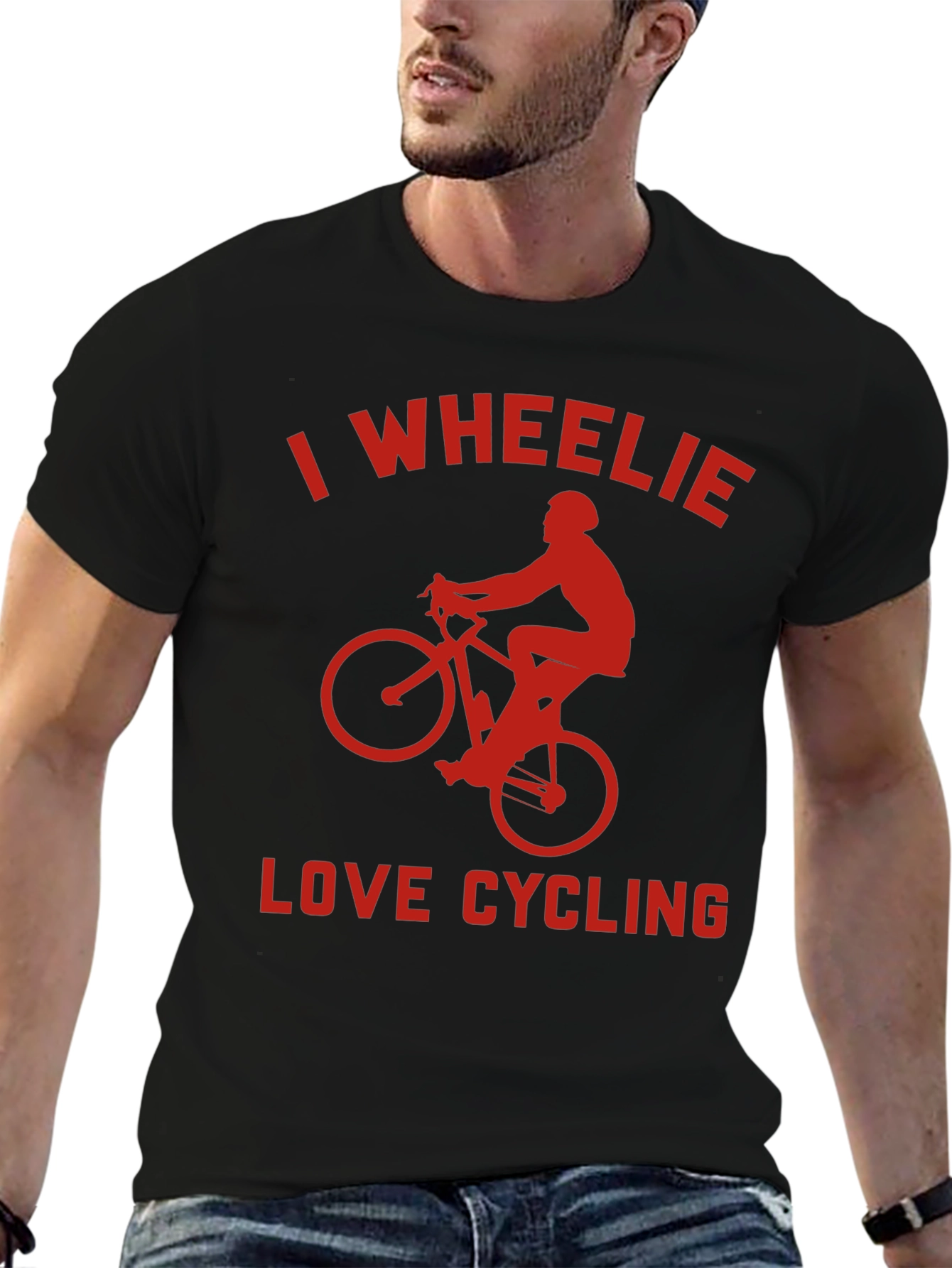 I Wheelie Love Cycling Graphic Tee - Black