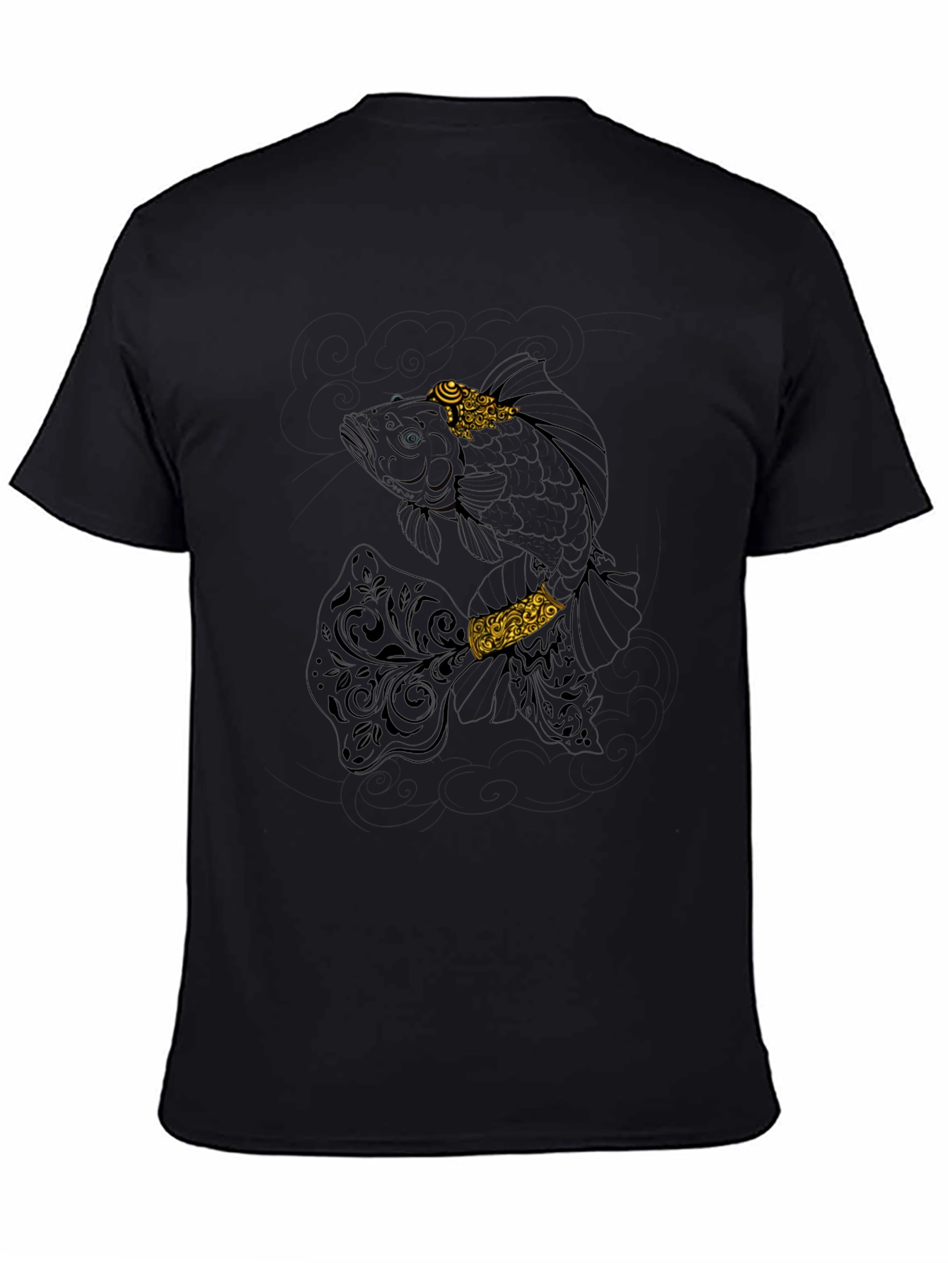Fish Graphic Tee - Black Casual T-Shirt