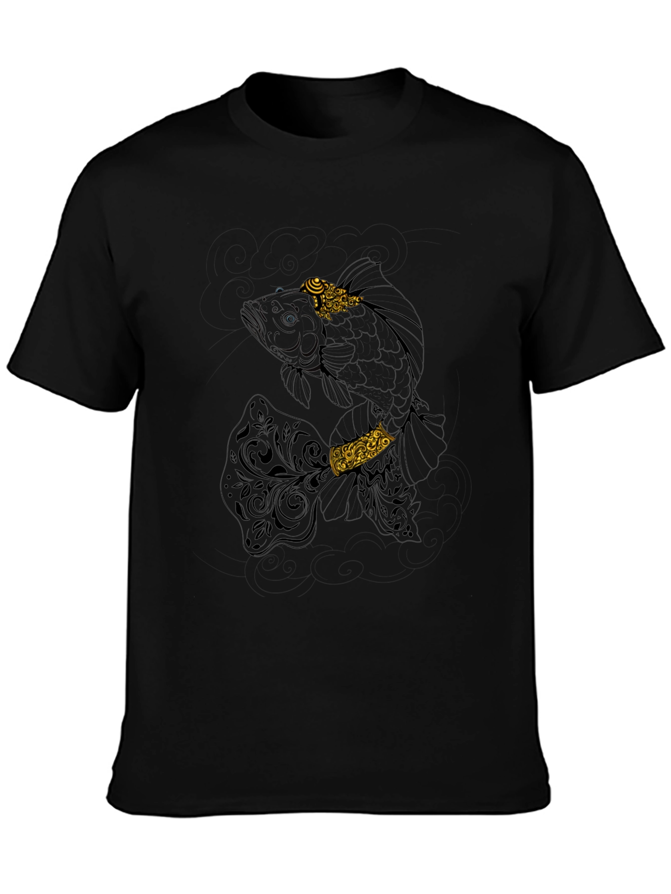 Fish Graphic Tee - Black Casual T-Shirt