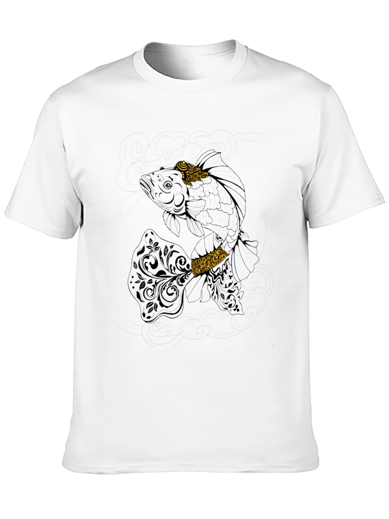 Fish Graphic Tee - Black Casual T-Shirt