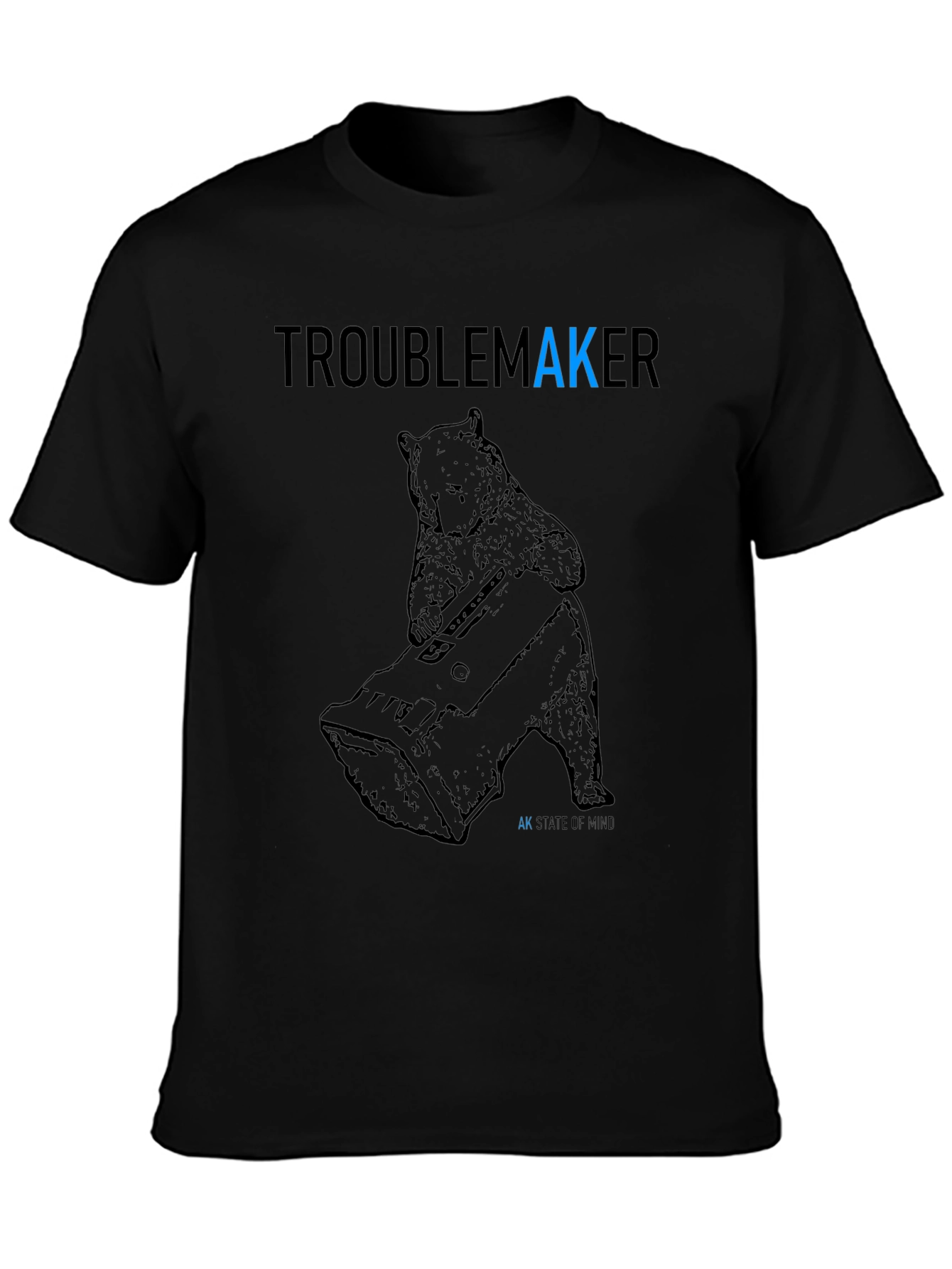 Troublemaker Bear Graphic Tee - AK State of Mind