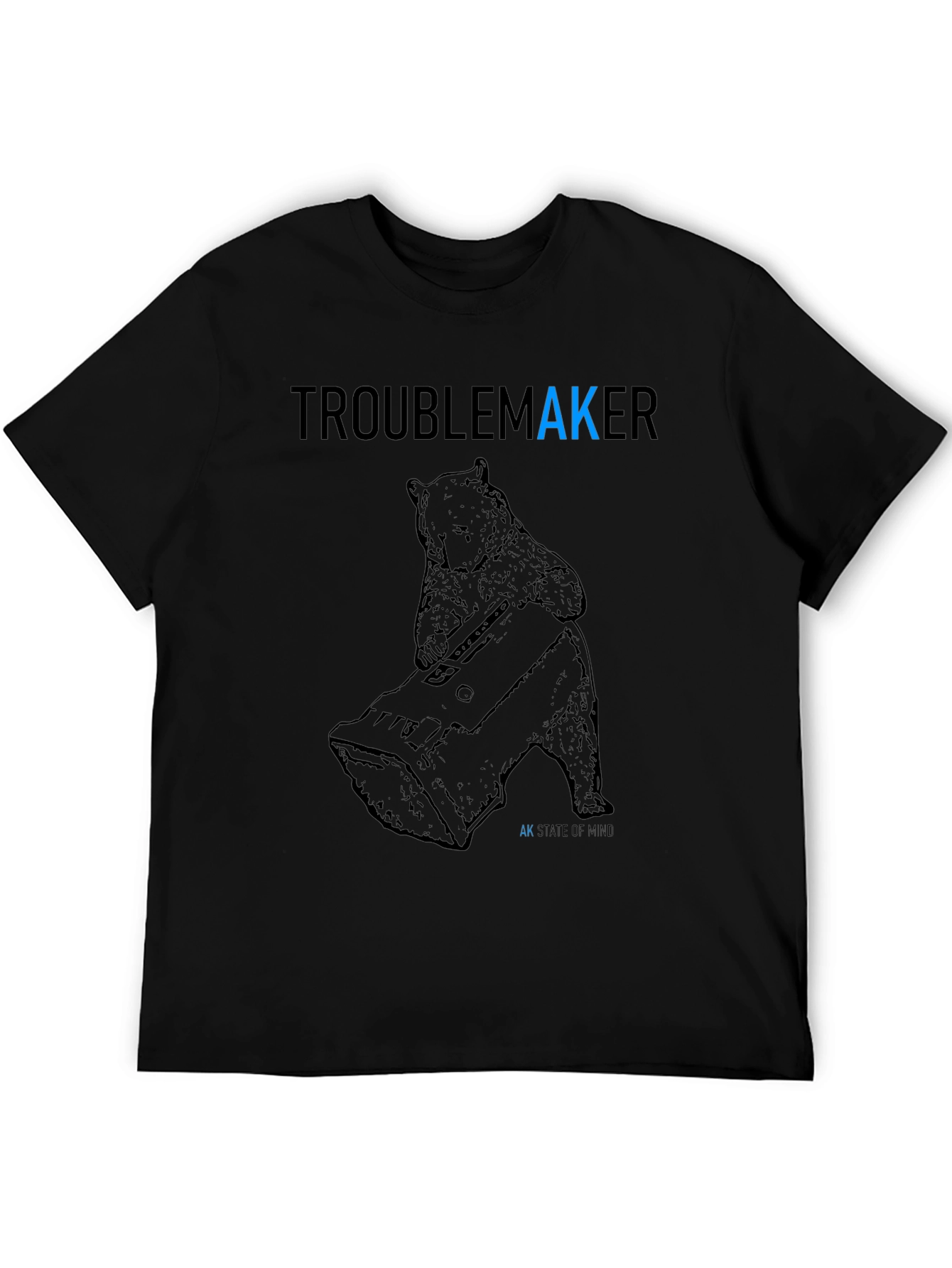 Troublemaker Bear Graphic Tee - AK State of Mind