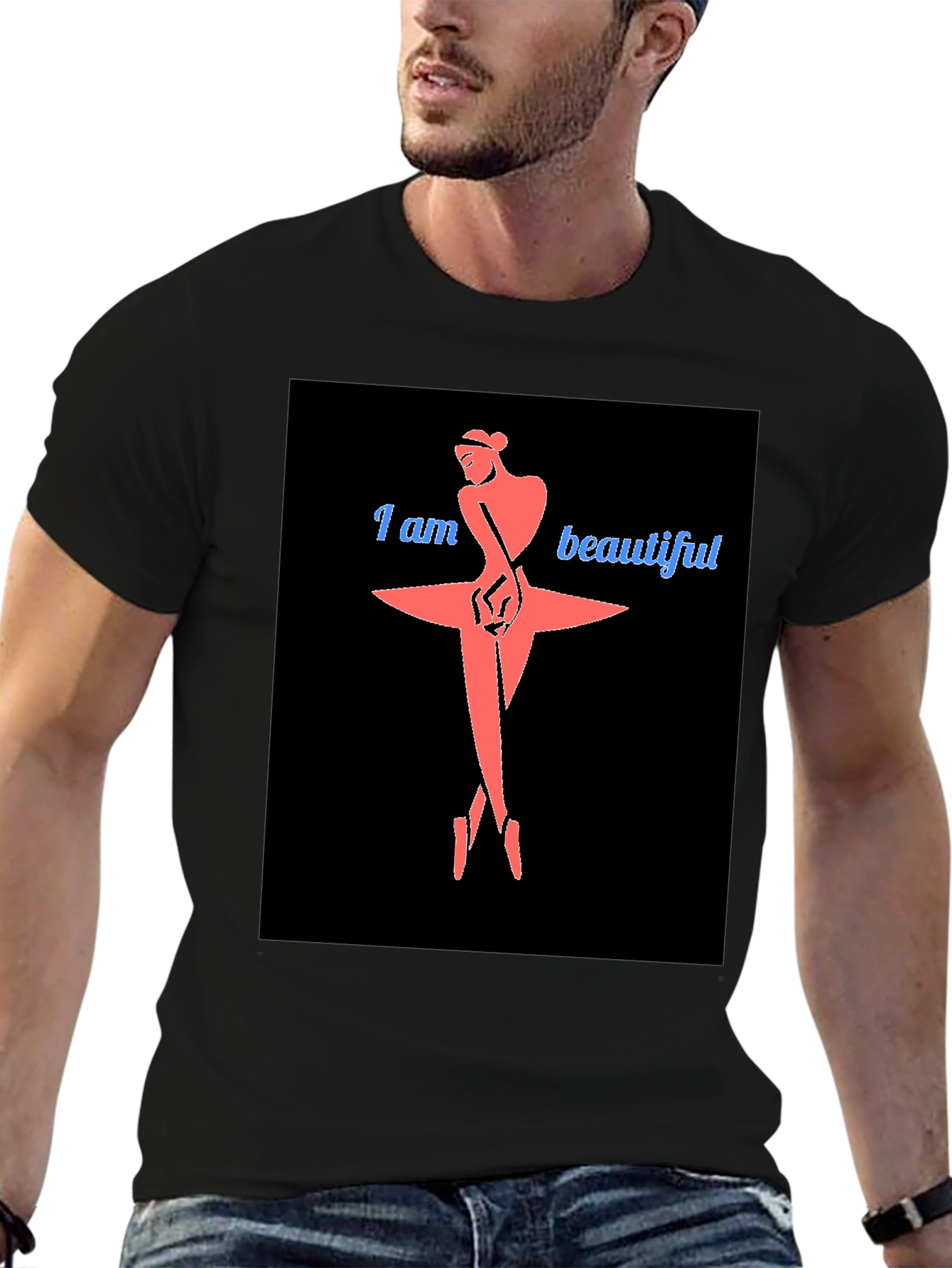 I Am Beautiful Ballerina Black T-Shirt
