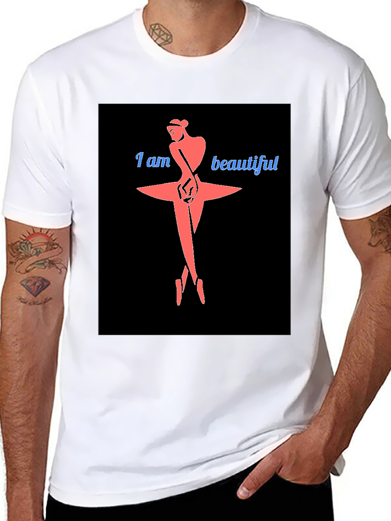 I Am Beautiful Ballerina Black T-Shirt
