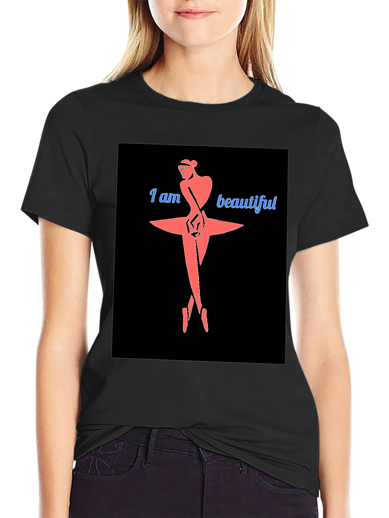 I Am Beautiful Ballerina Black T-Shirt