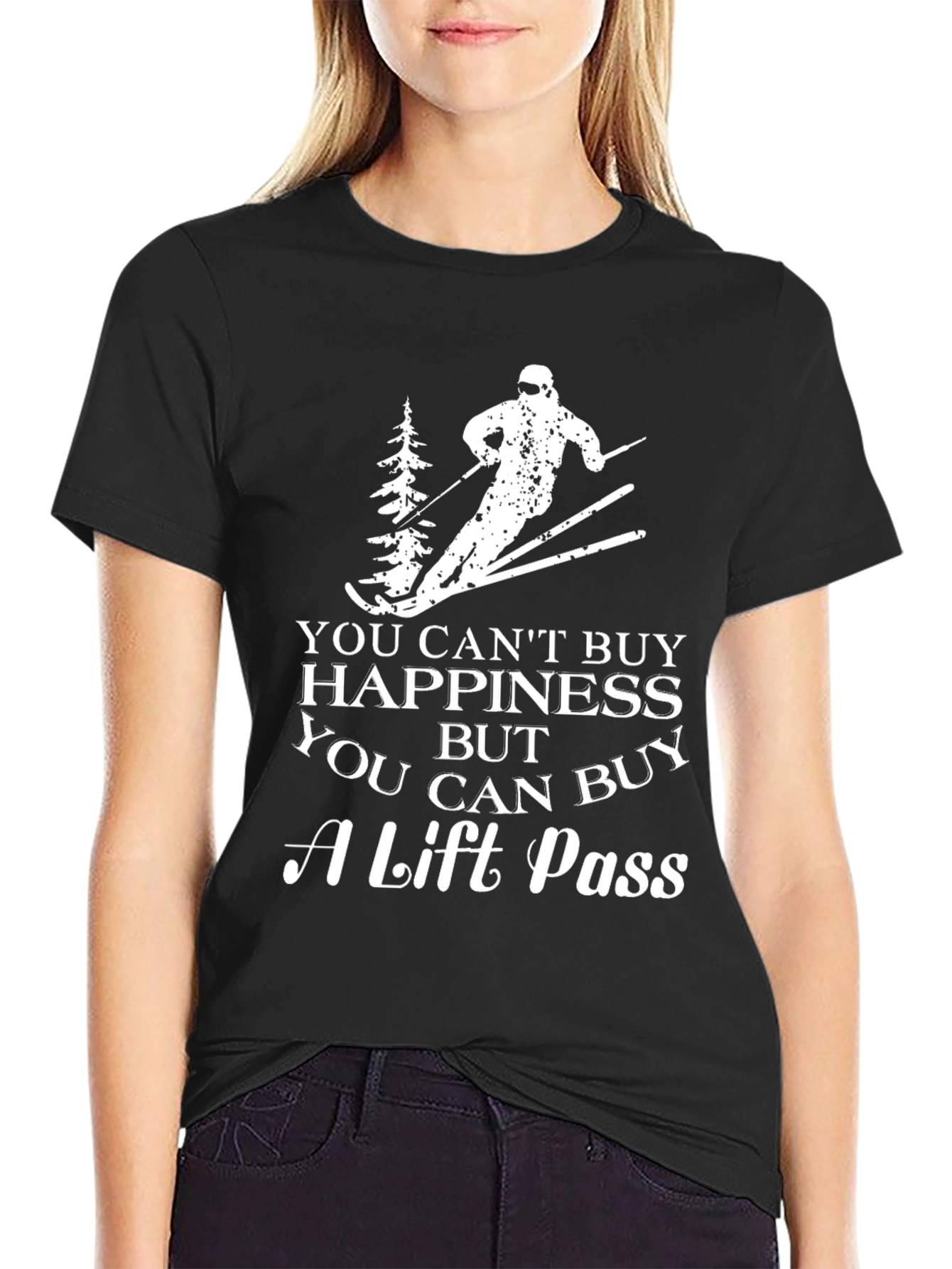 Ski Lift Pass Happiness Graphic Tee