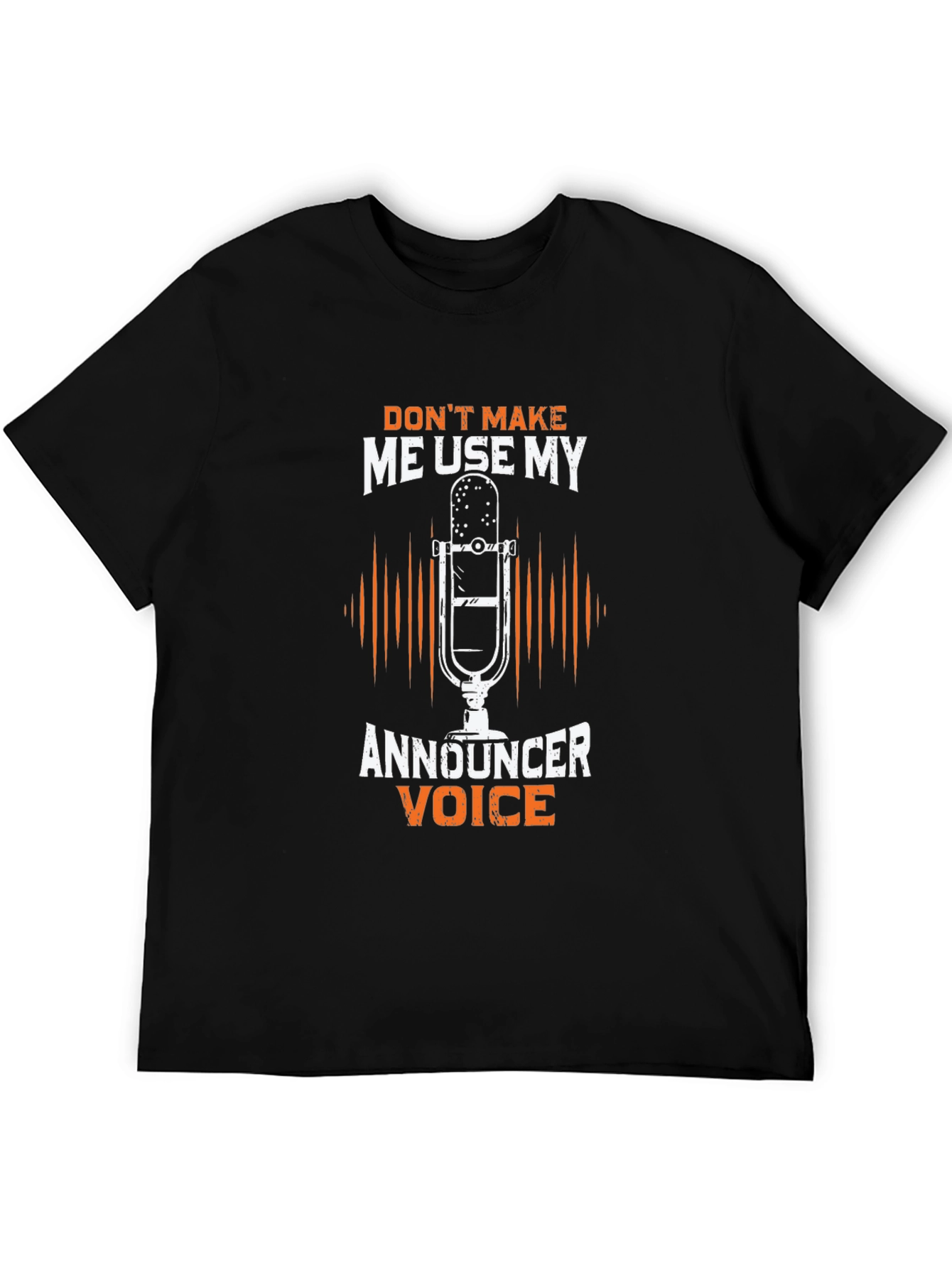Announcer Voice Graphic Tee - Humorous Black T-Shirt