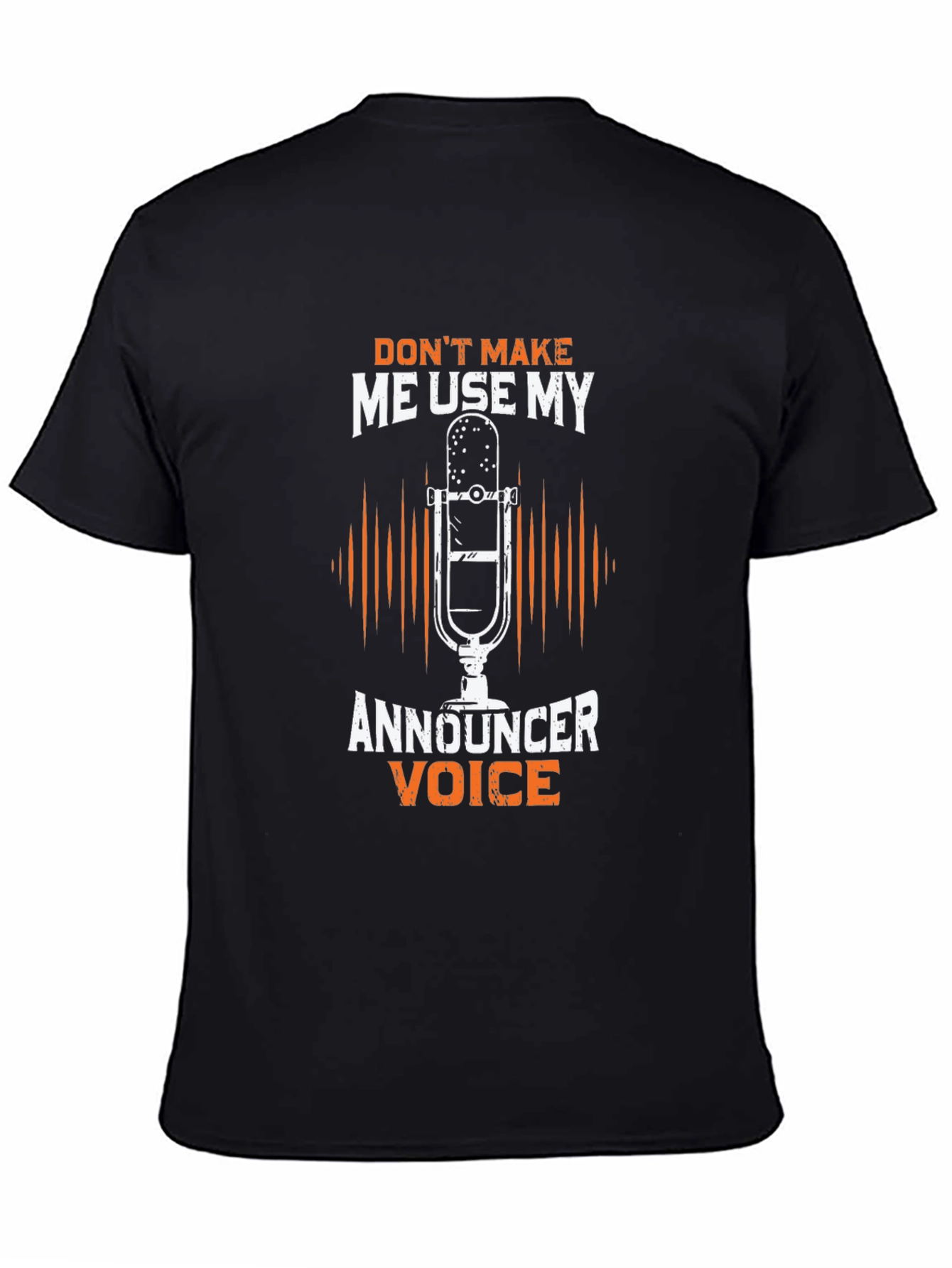 Announcer Voice Graphic Tee - Humorous Black T-Shirt