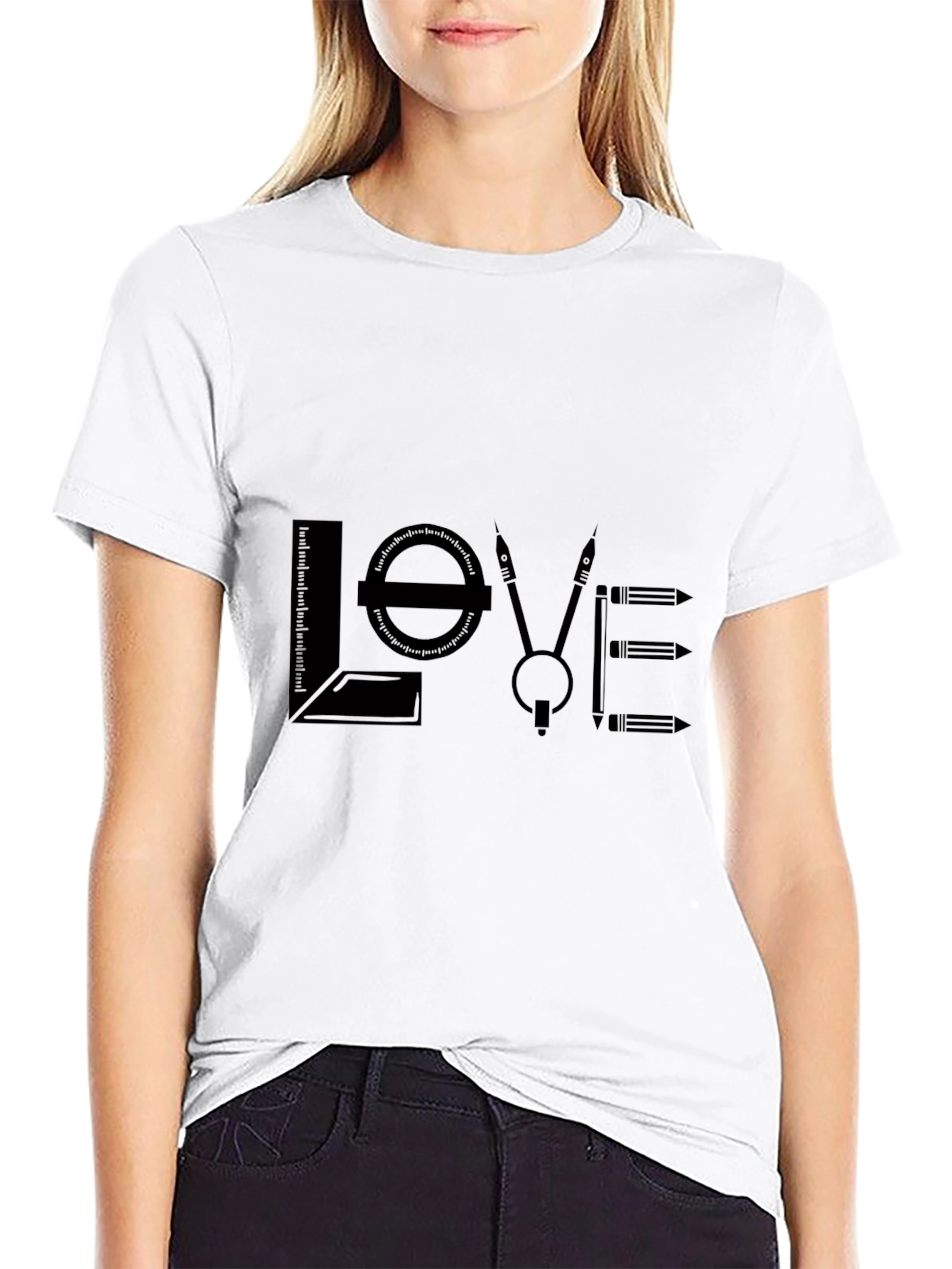 Architect Love Graphic T-Shirt - Black Cotton Blend