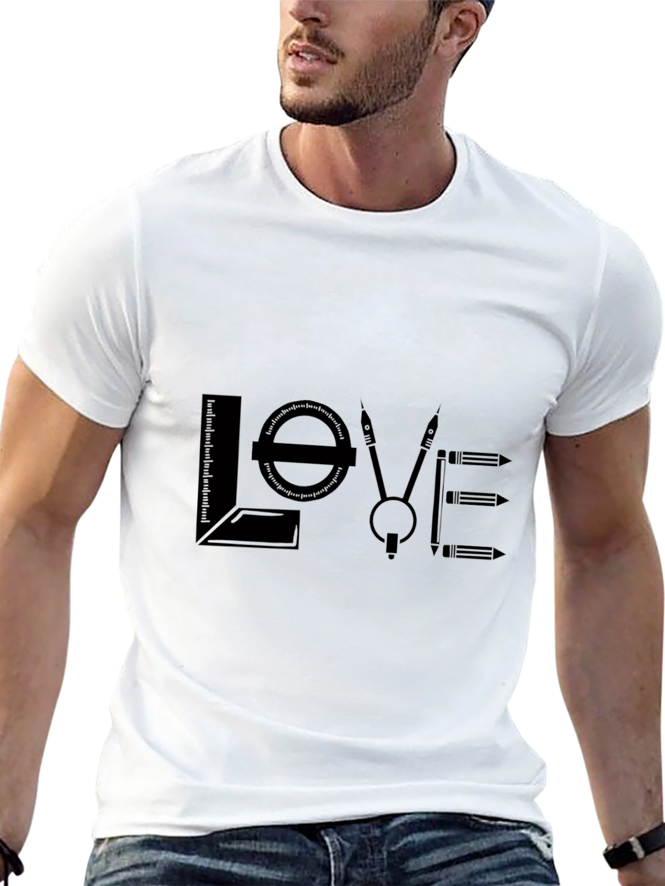 Architect Love Graphic T-Shirt - Black Cotton Blend