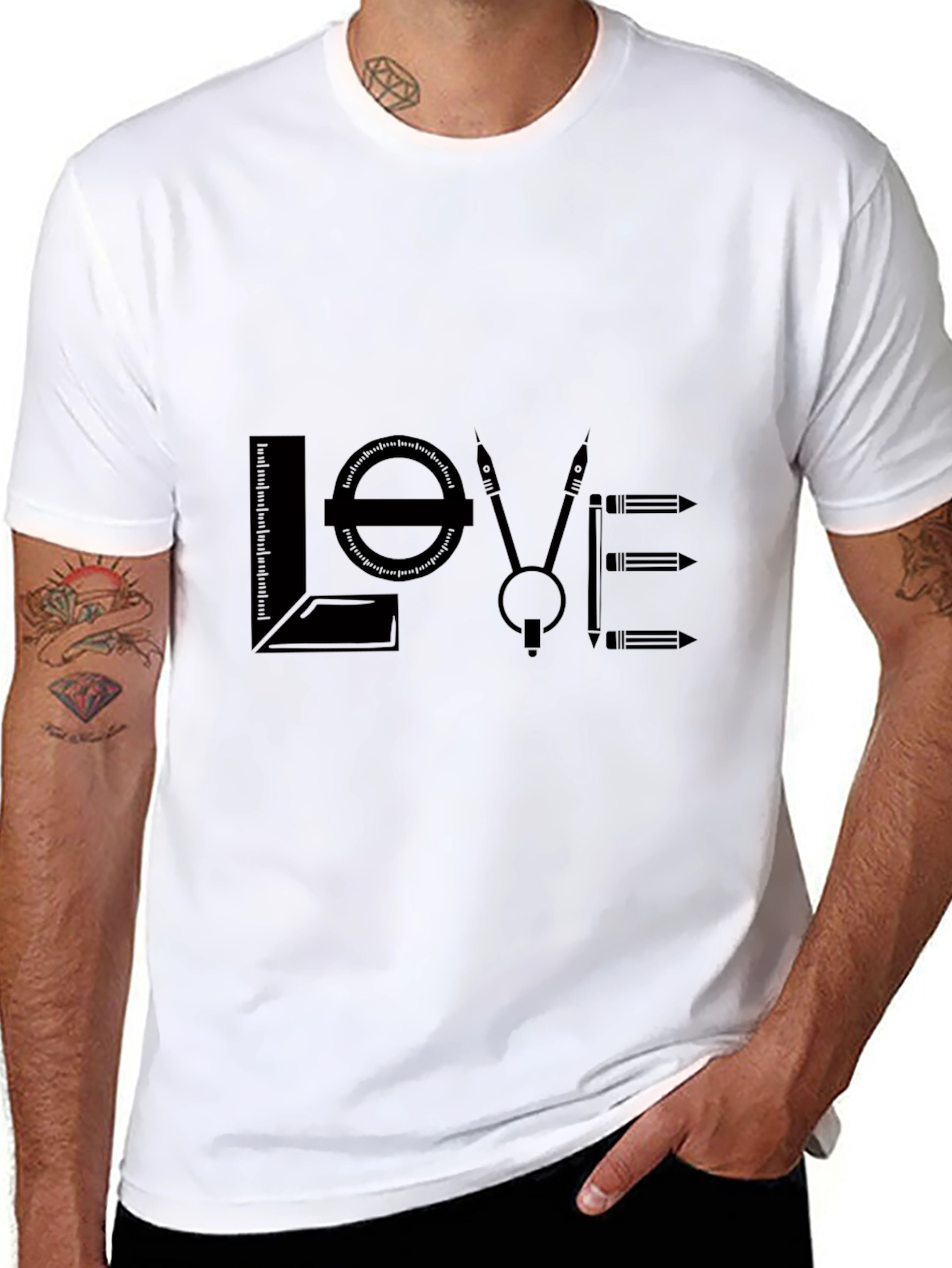 Architect Love Graphic T-Shirt - Black Cotton Blend