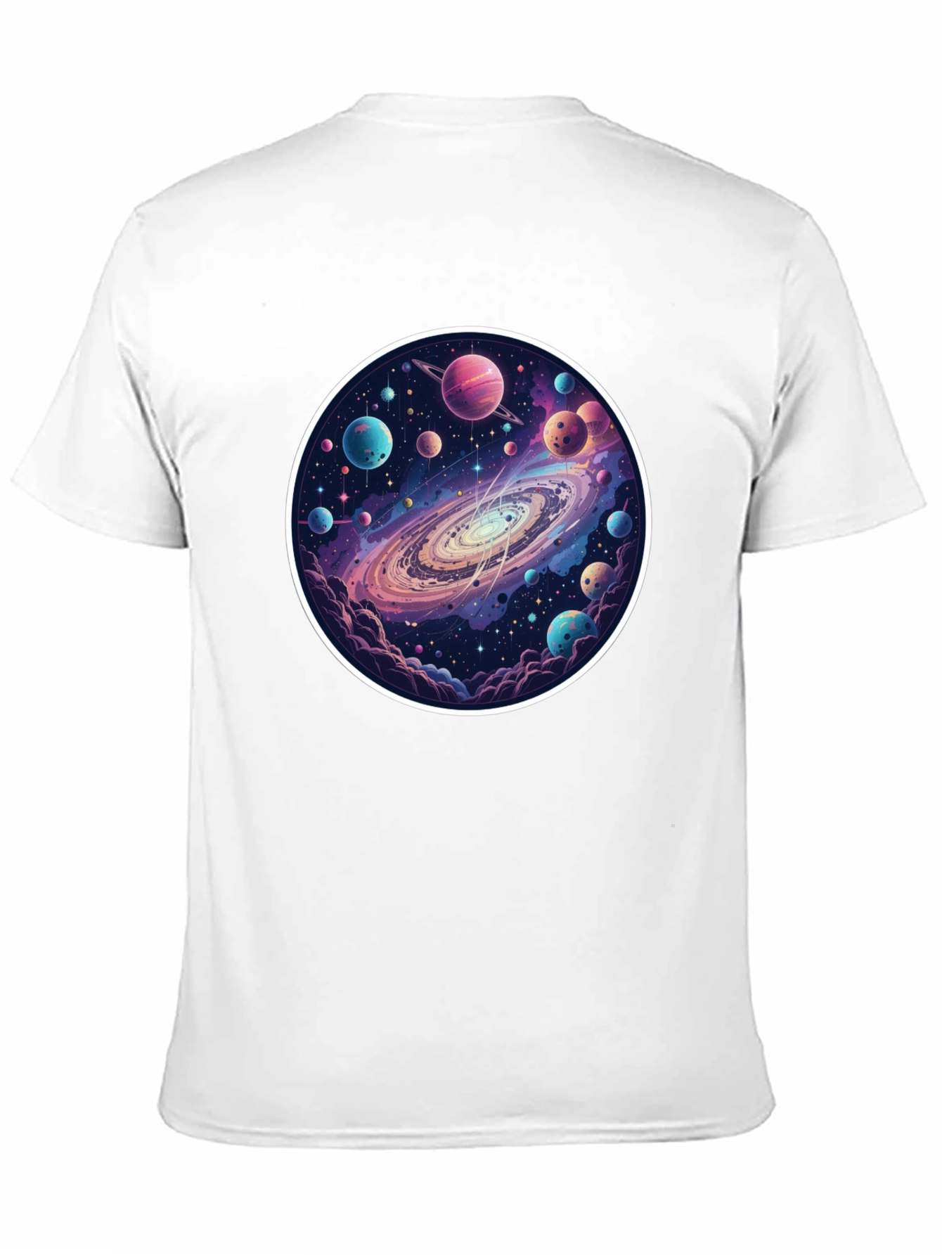 Galaxy Planets Graphic Tee - Mens Black T-Shirt