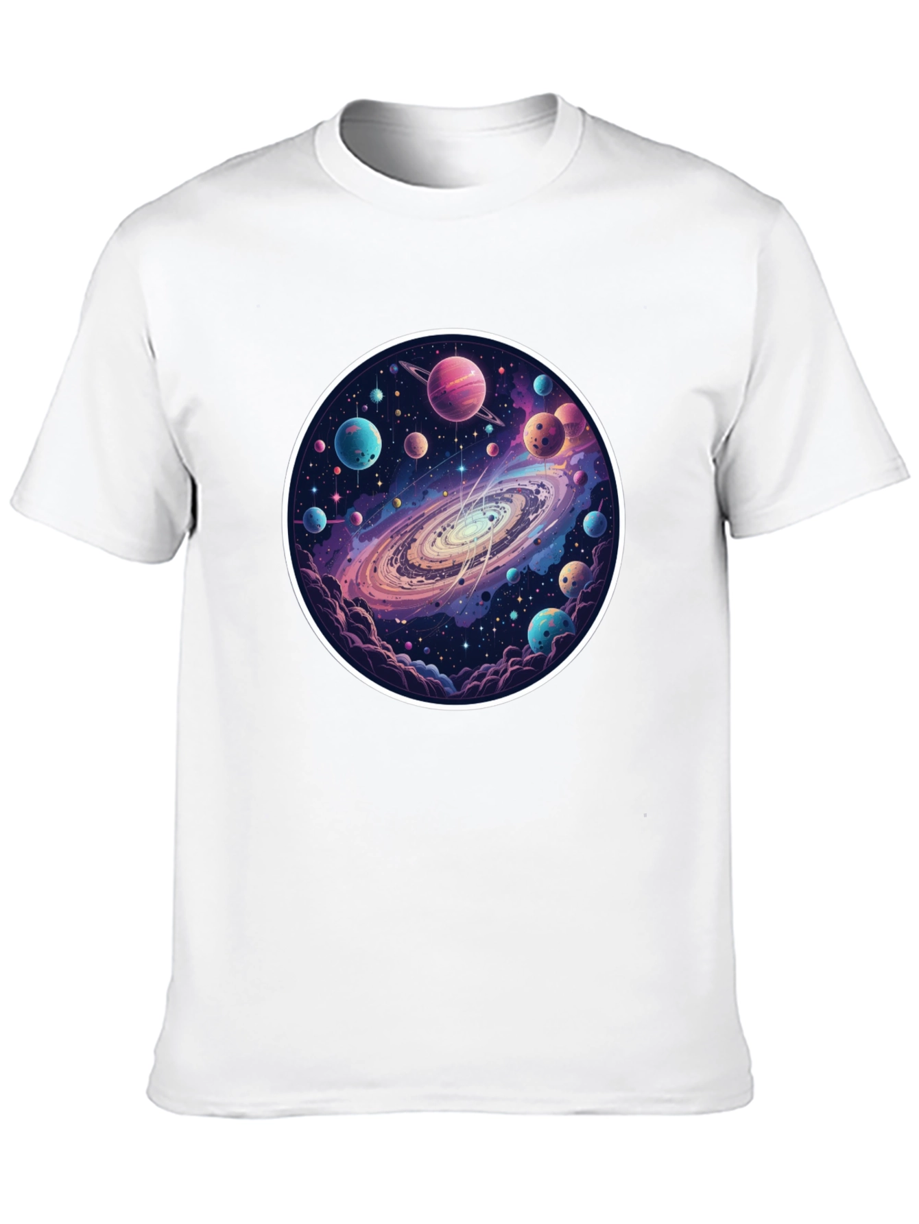 Galaxy Planets Graphic Tee - Mens Black T-Shirt