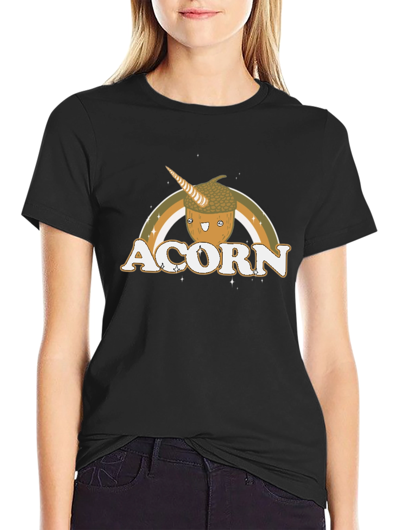 Acorn Unicorn Rainbow Graphic T-Shirt