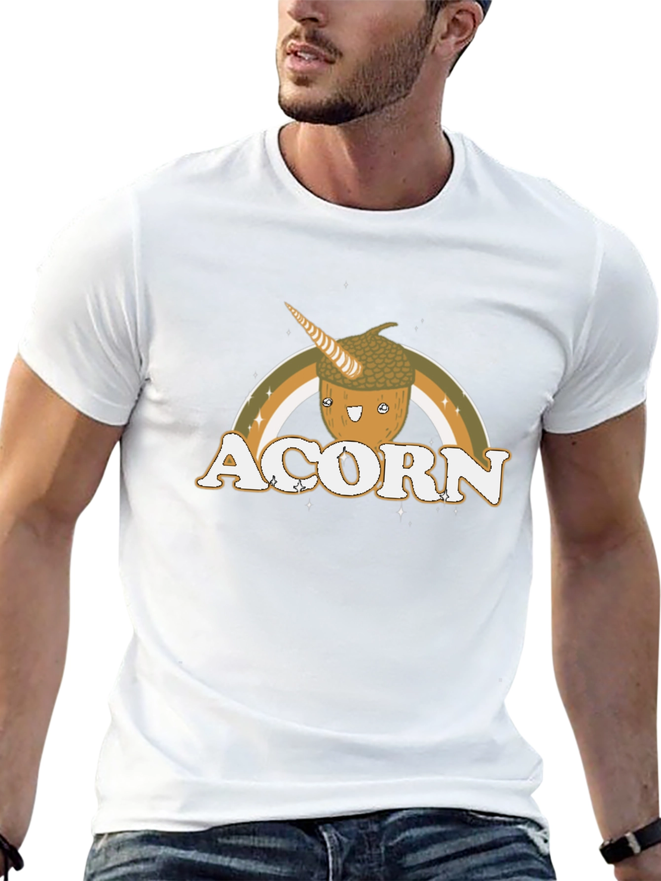 Acorn Unicorn Rainbow Graphic T-Shirt