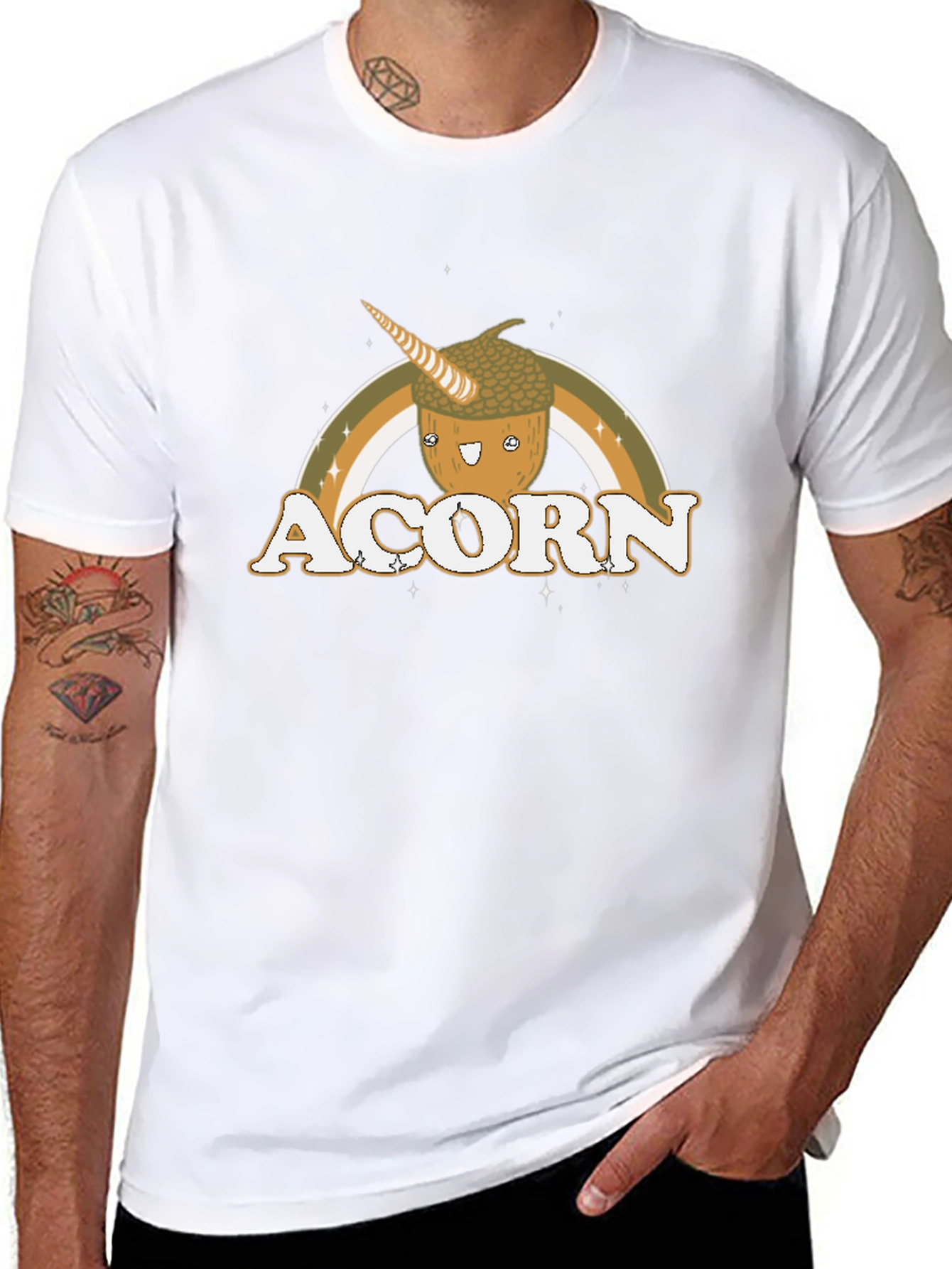 Acorn Unicorn Rainbow Graphic T-Shirt