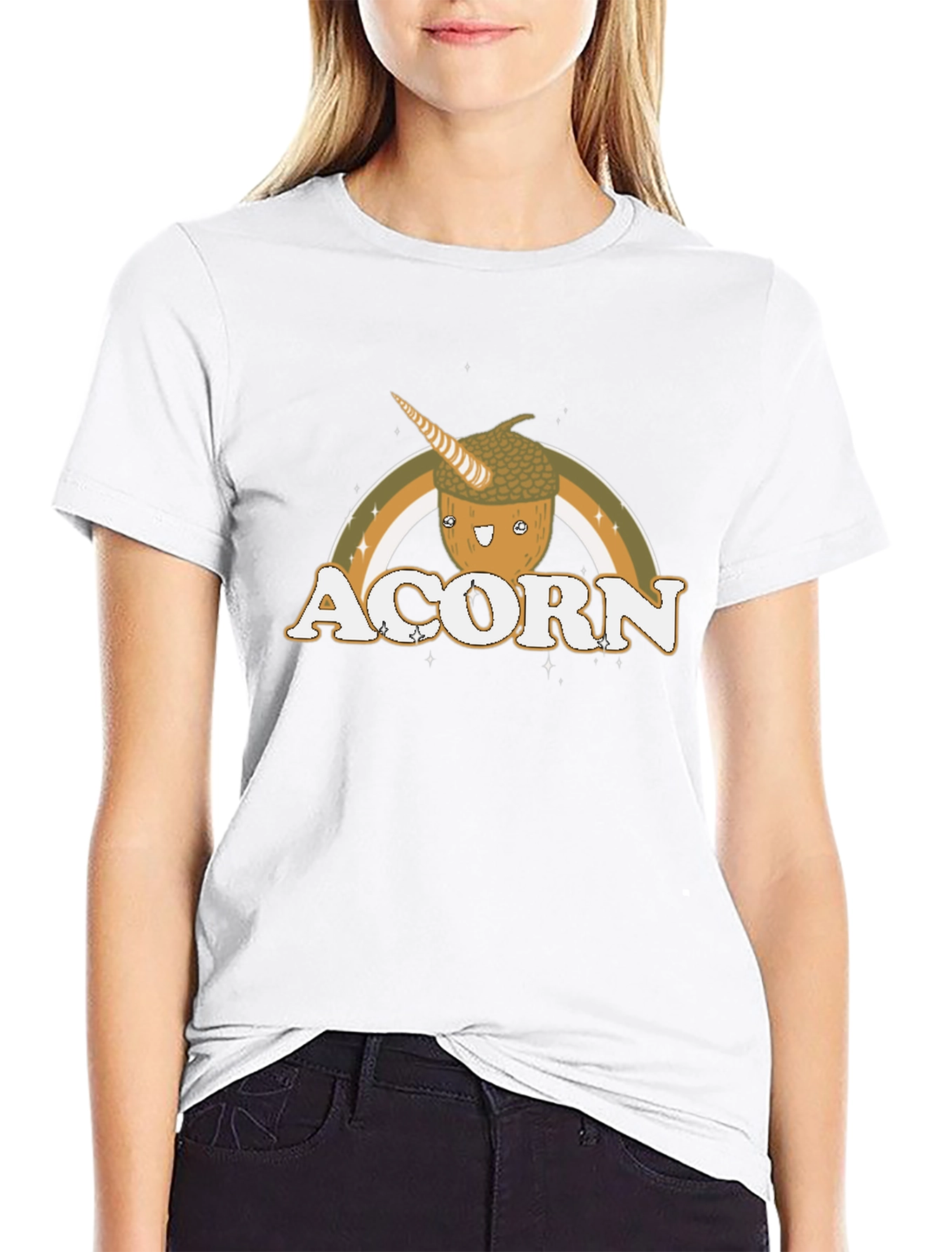 Acorn Unicorn Rainbow Graphic T-Shirt