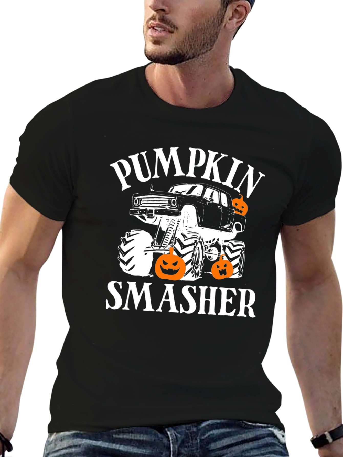 Pumpkin Smasher Halloween T-Shirt Monster Truck