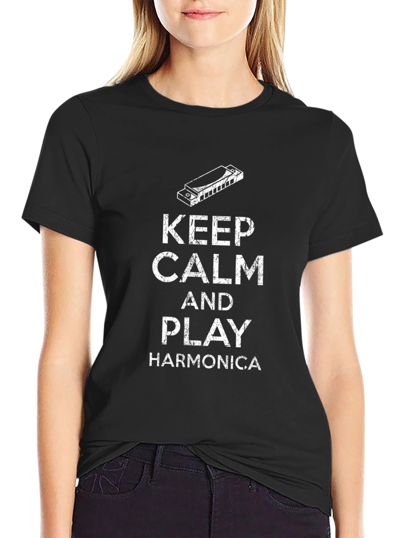 Keep Calm and Play Harmonica T-Shirt