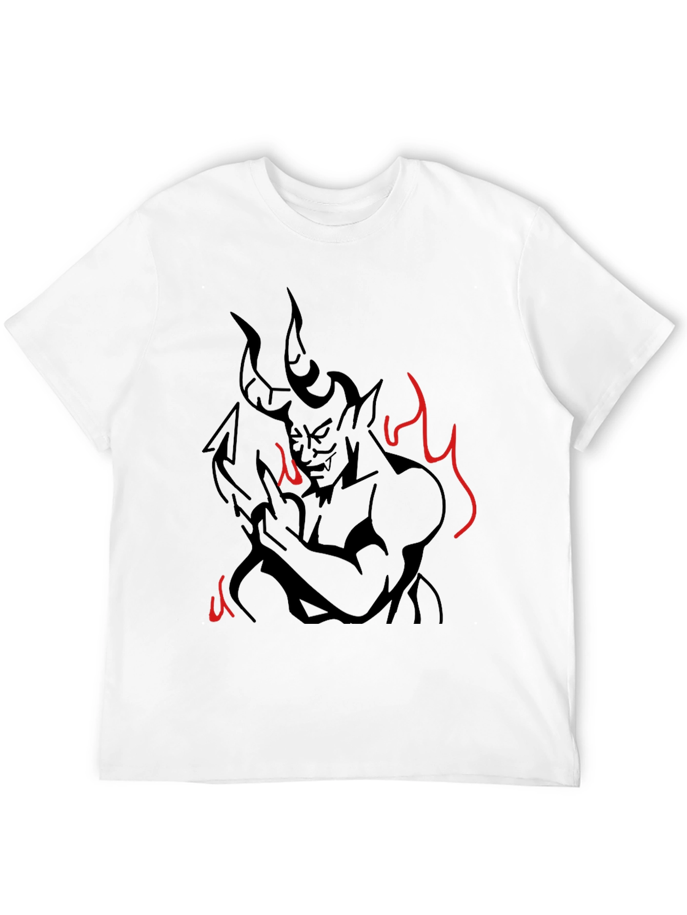 Devil Graphic Print T-Shirt - Mens Black Tee