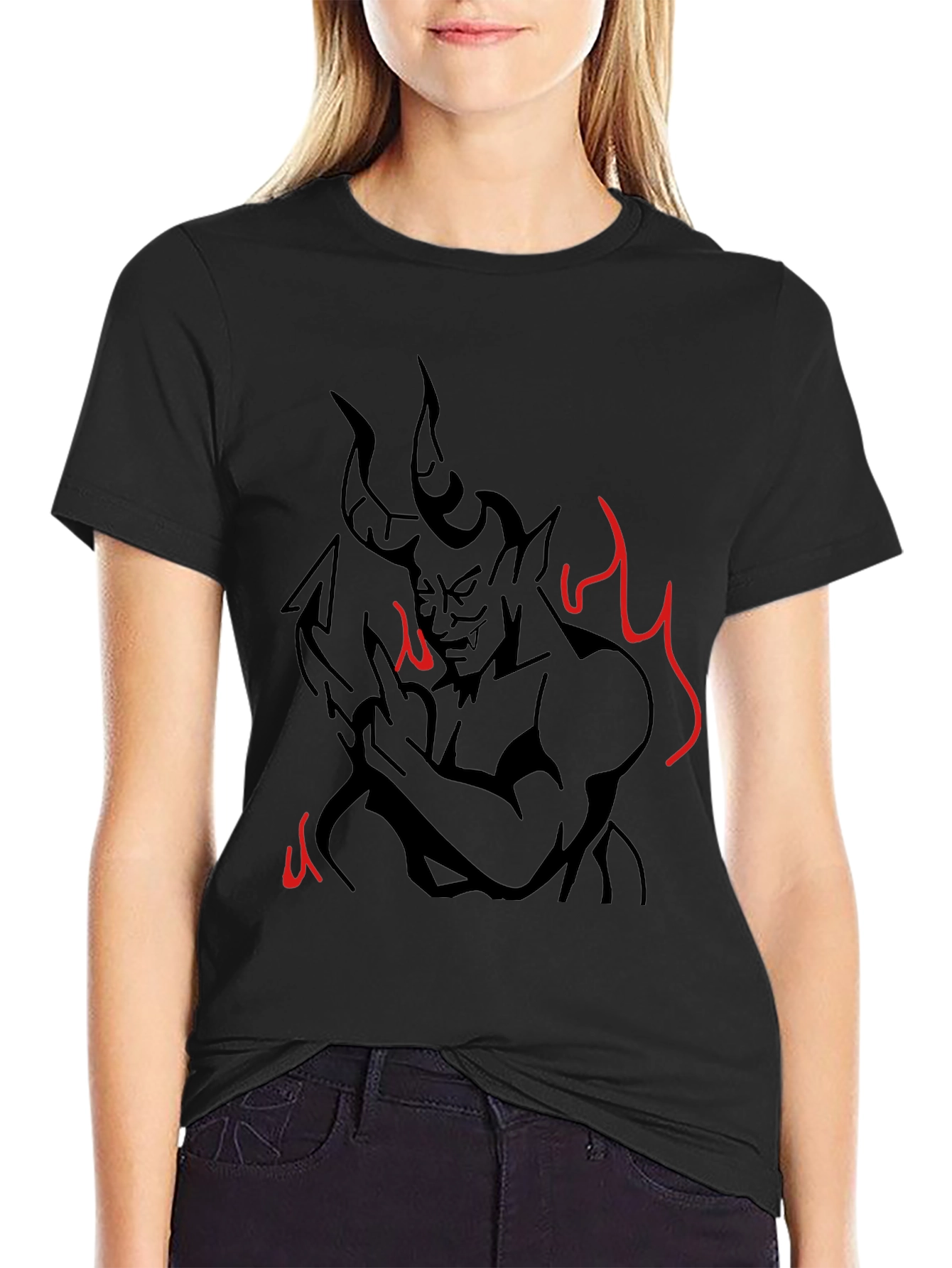 Devil Graphic Print T-Shirt - Mens Black Tee
